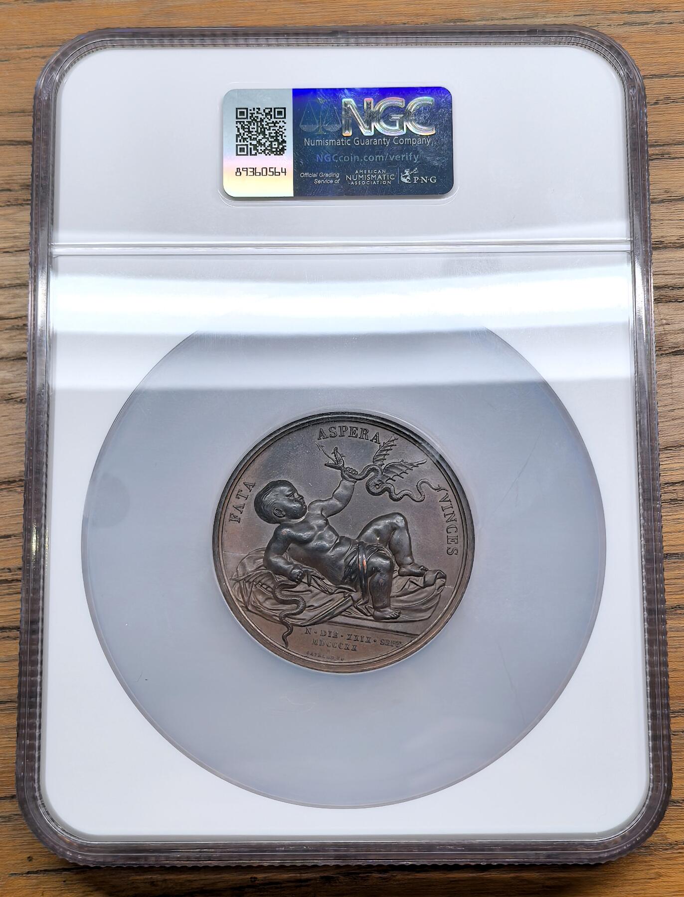 凡希社世界钱币微拍第二百九十期 1820法国亨利五世诞生纪念大铜章NGC-MS62