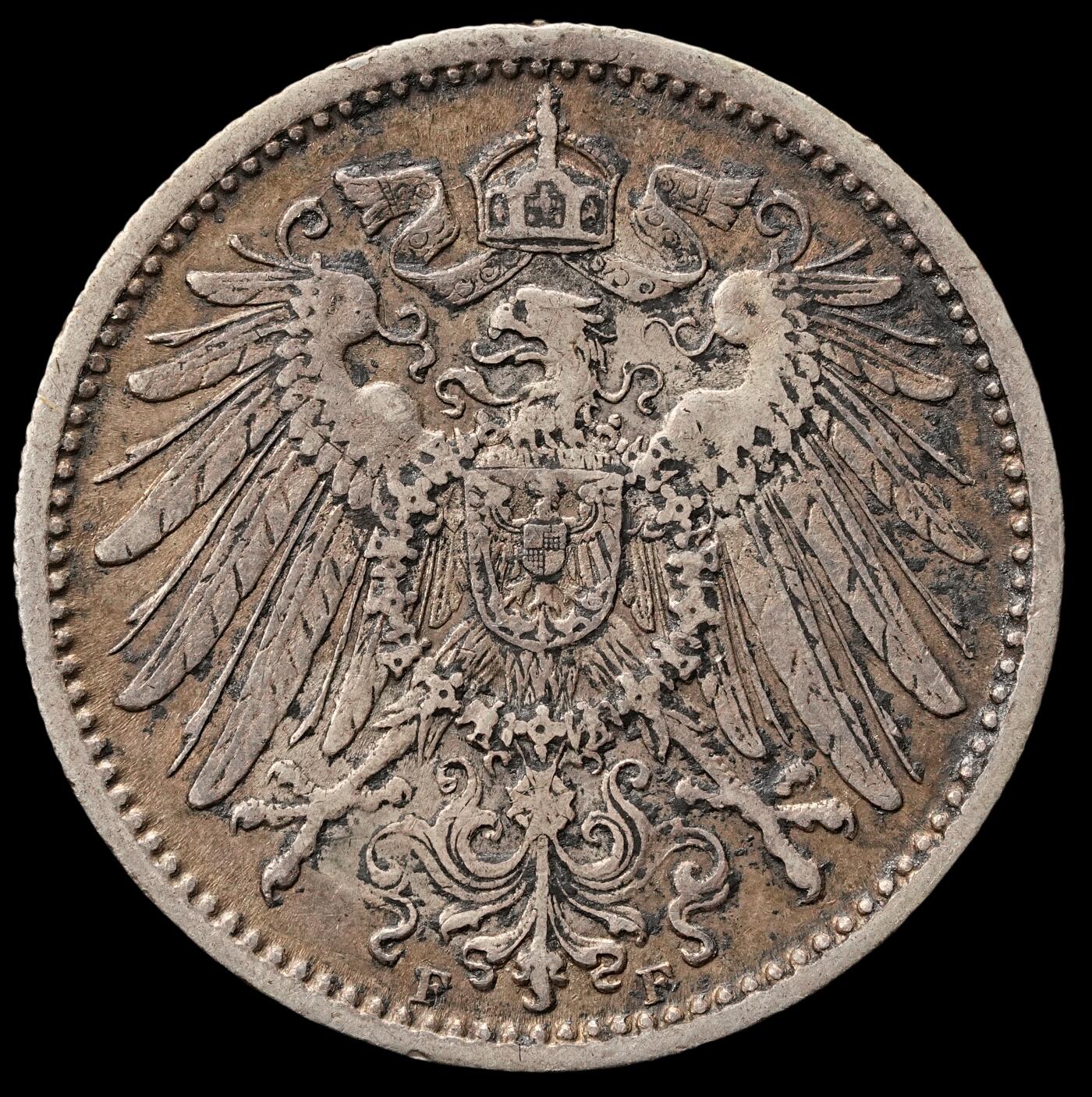 修遠堂世界钱币第四十七期 全场包邮 1906年德国1马克银币 F厂铭