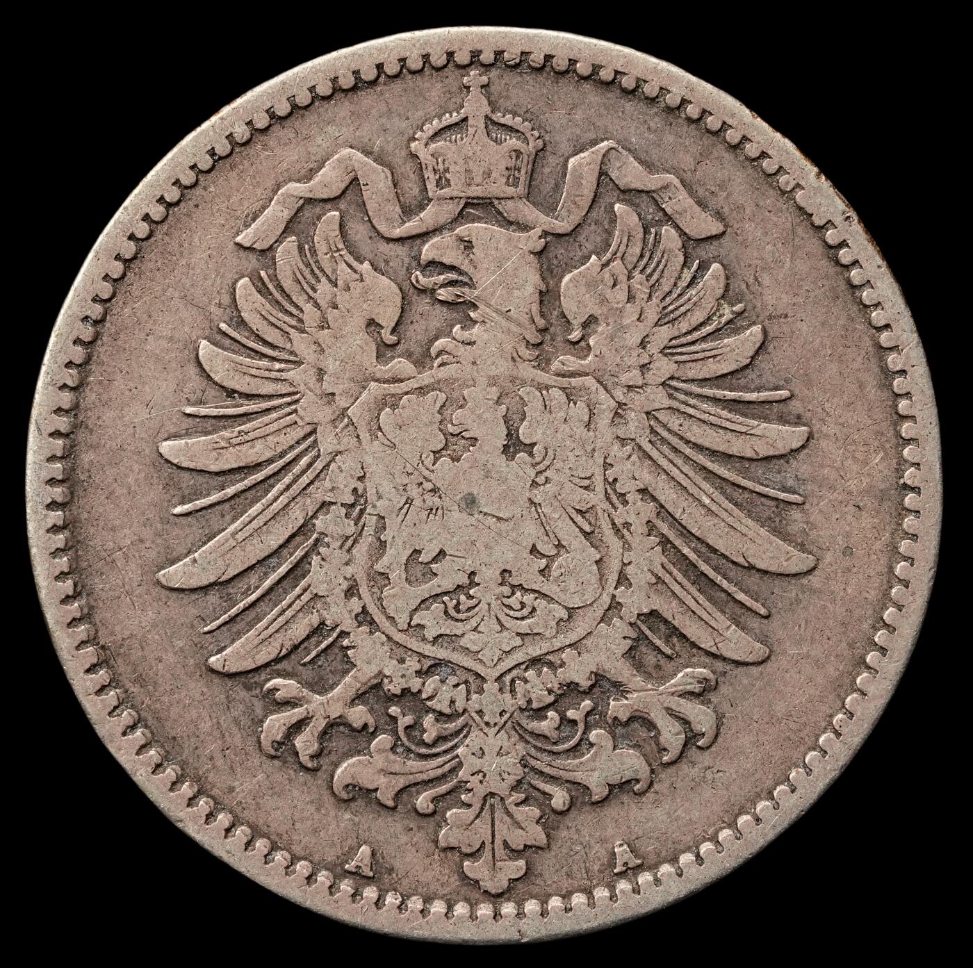 修遠堂世界钱币第四十七期 全场包邮 1874年德国1马克银币 A厂铭
