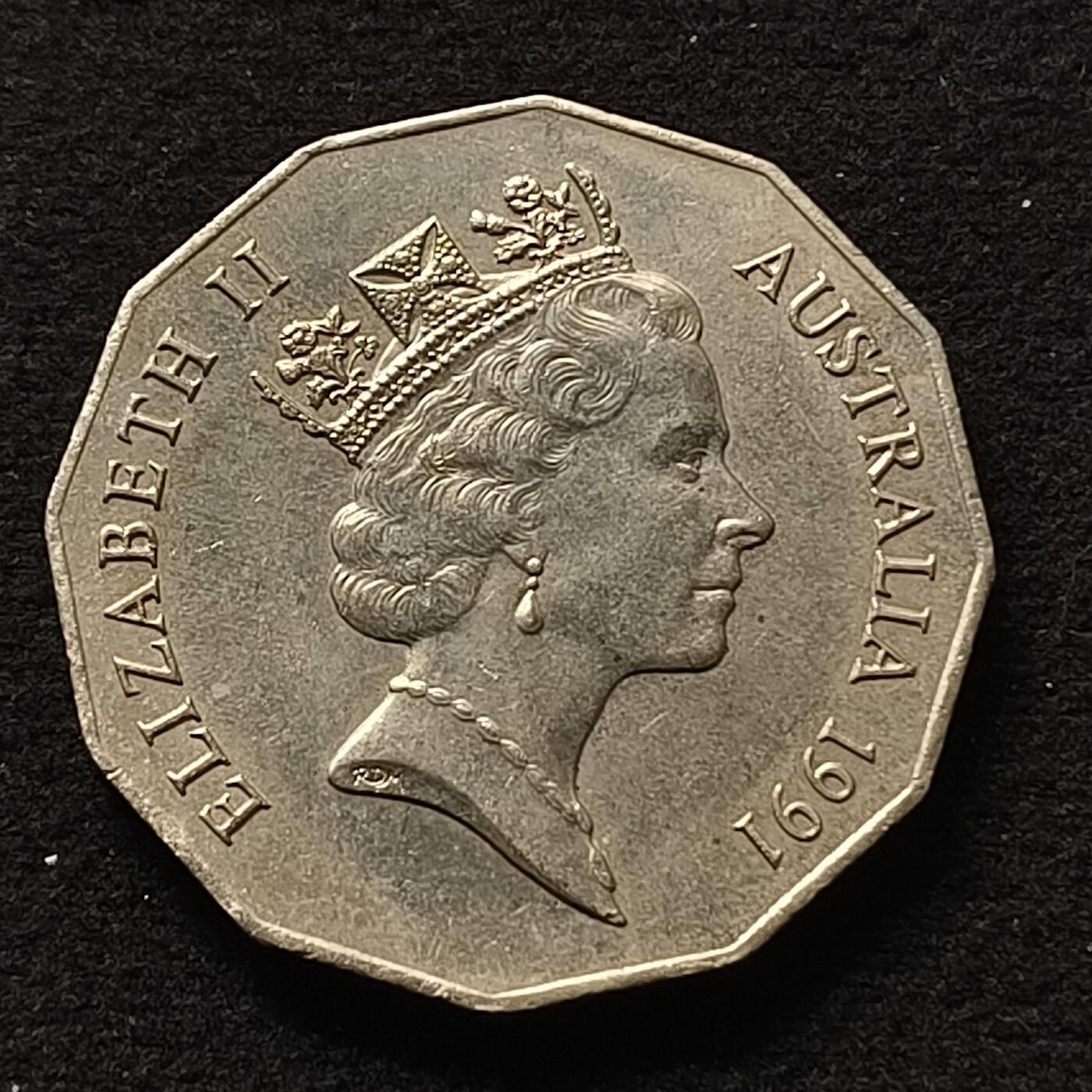 澳大利亚1991年50分十进制25周年十二边形纪念币- 纯粹钱币- 纯粹钱币- 麦稀奇