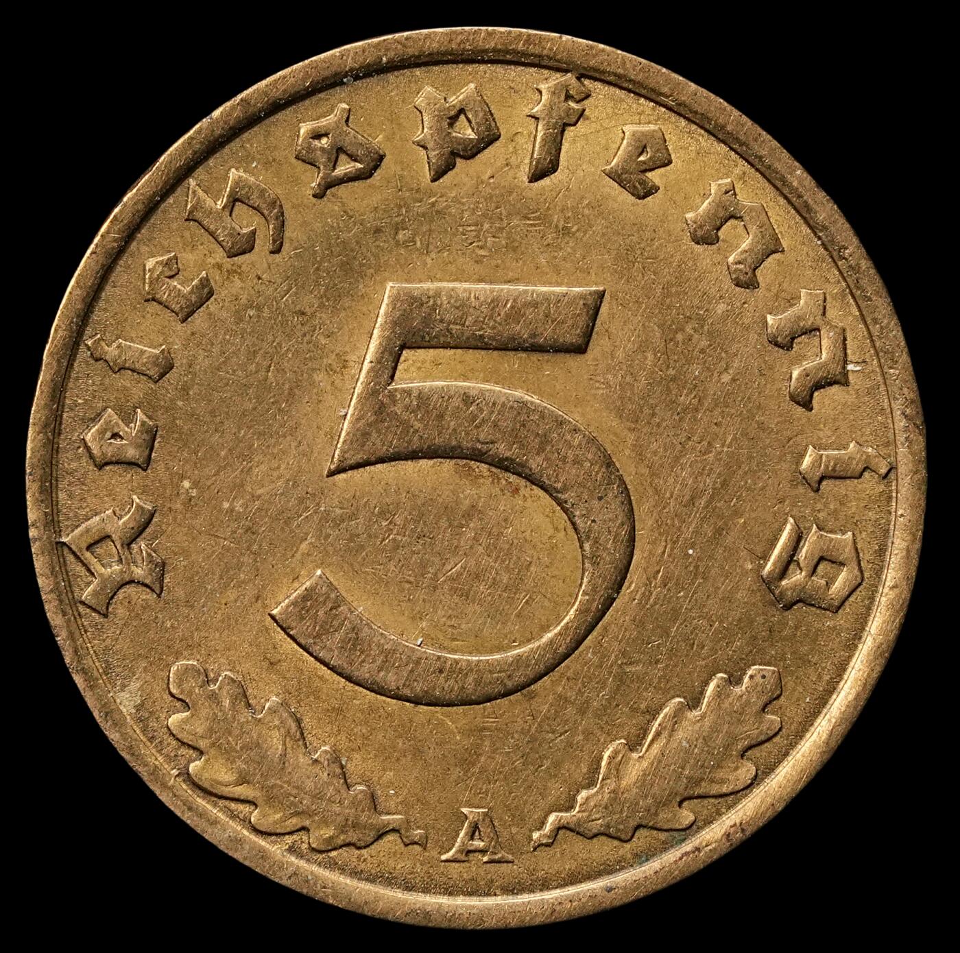 修遠堂世界钱币第四十七期 全场包邮 1936年德三五芬尼A厂铭 少见特年