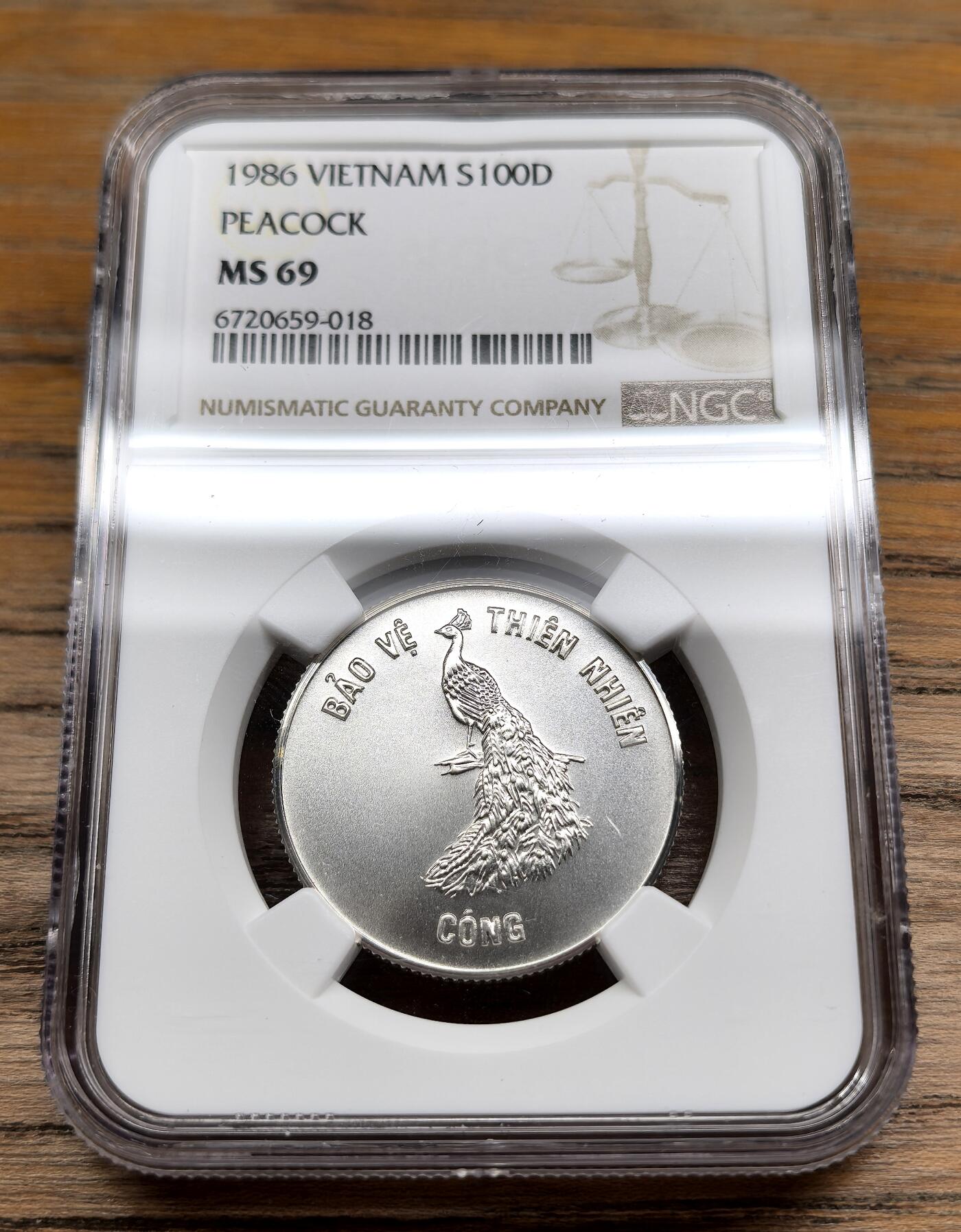 凡希社世界钱币微拍第二百九十期 1987越南动物100D银币三枚套NGC-MS69，全套完美收藏级，这套69难度不小！(多图)