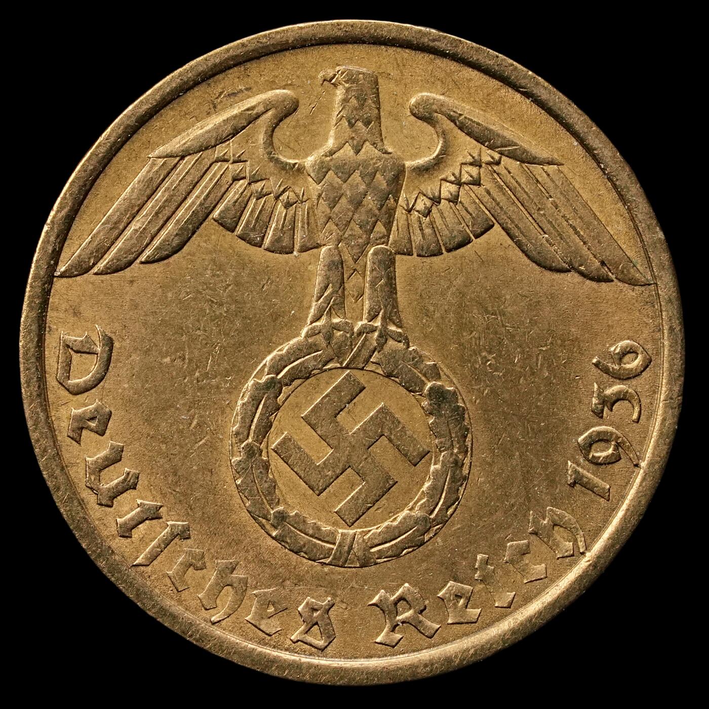 修遠堂世界钱币第四十七期 全场包邮 1936年德三五芬尼A厂铭 少见特年
