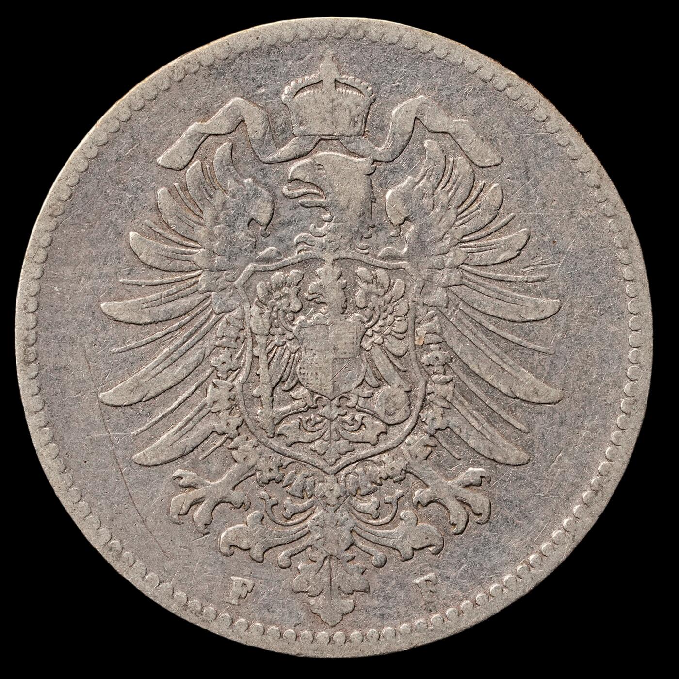 修遠堂世界钱币第四十七期 全场包邮 1874年德国1马克银币 F厂铭