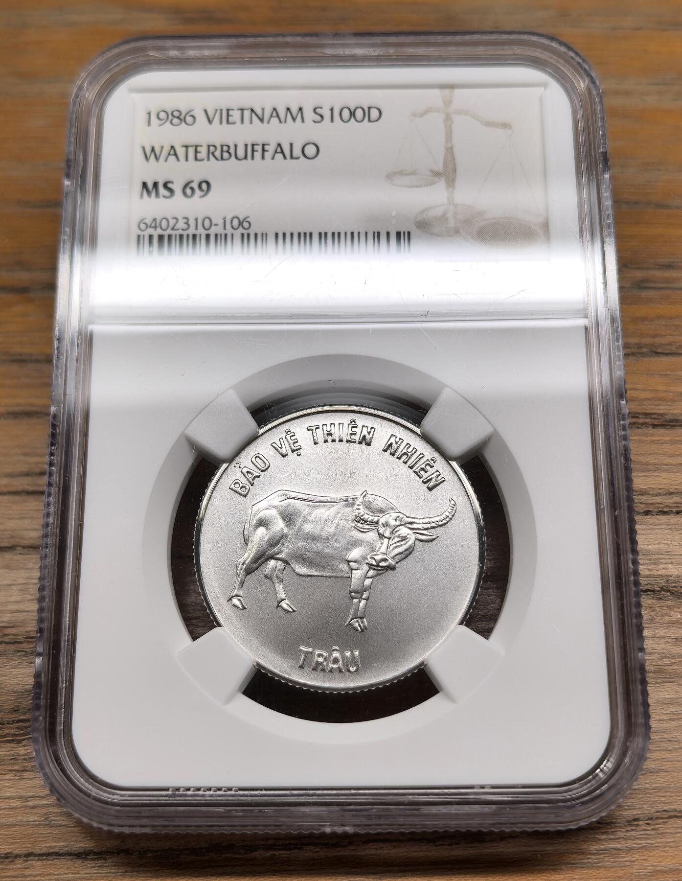 凡希社世界钱币微拍第二百九十期 1987越南动物100D银币三枚套NGC-MS69，全套完美收藏级，这套69难度不小！(多图)