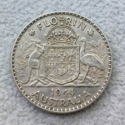 澳大利亚1944年乔治六世1佛罗林（2先令）银币 - 澳大利亚1944年乔治六世1佛罗林（2先令）银币