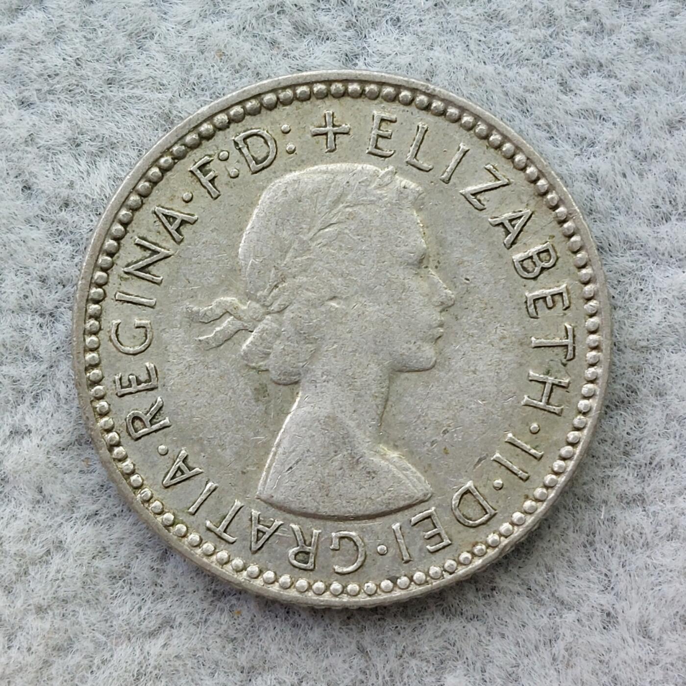 澳大利亚1955年伊丽莎白二世6便士银币
