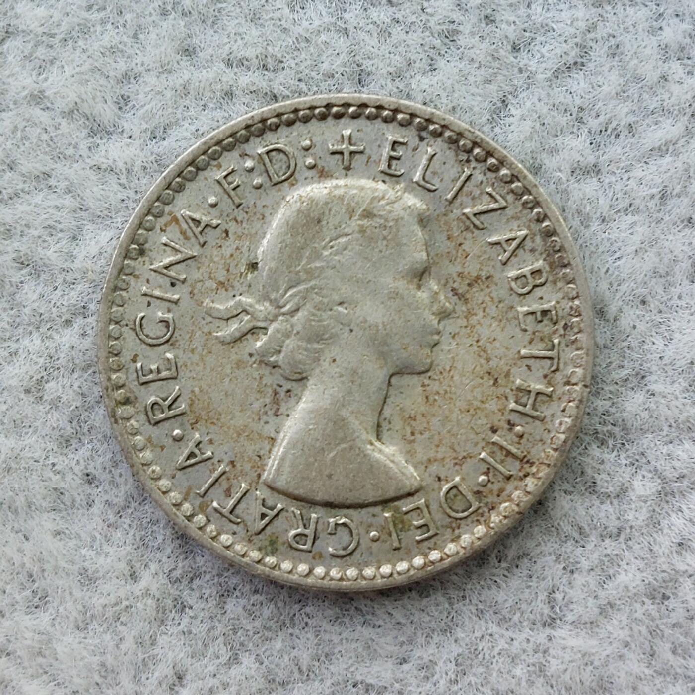 澳大利亚1955年伊丽莎白二世3便士银币