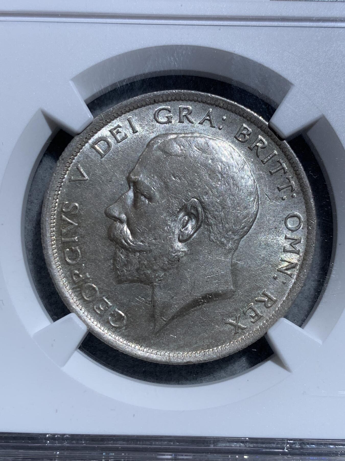 《竞宝斋》第328场 周日，周一，周二 3场连拍 （全场包邮） NGC AU58 英国1918年半克朗银币 （NGC标错1917）