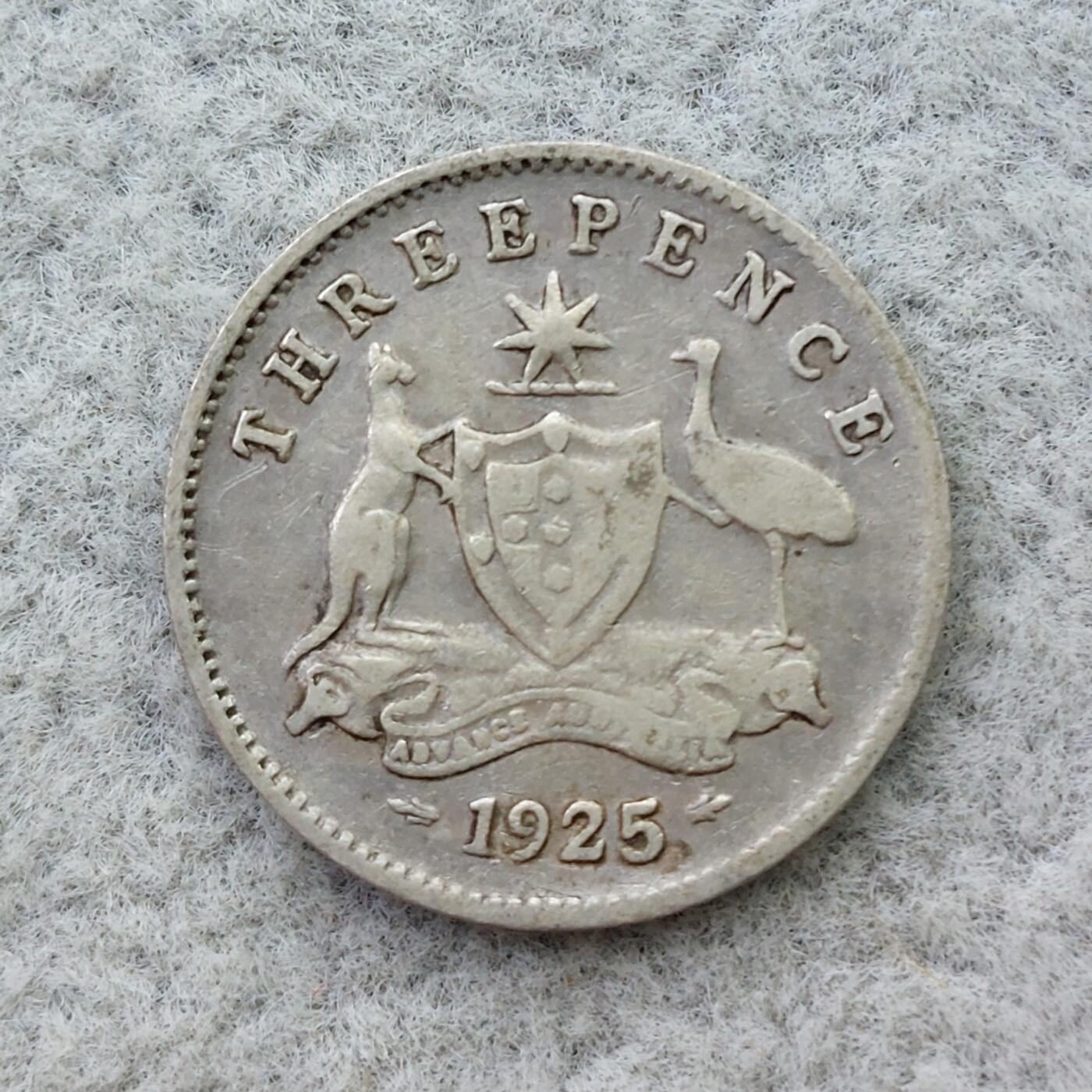 澳大利亚1925年乔治五世3便士银币