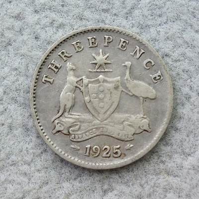 澳大利亚1925年乔治五世3便士银币 - 澳大利亚1925年乔治五世3便士银币