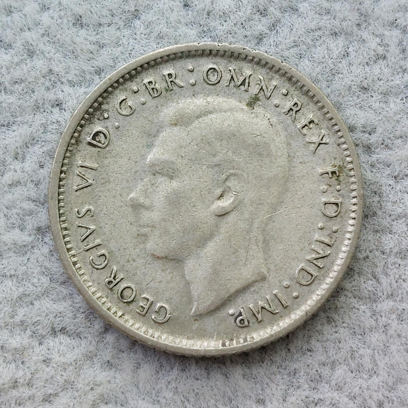 澳大利亚1948年乔治六世6便士银币
