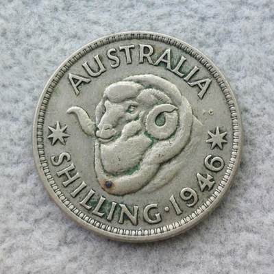澳大利亚1946年乔治六世1先令银币 - 澳大利亚1946年乔治六世1先令银币