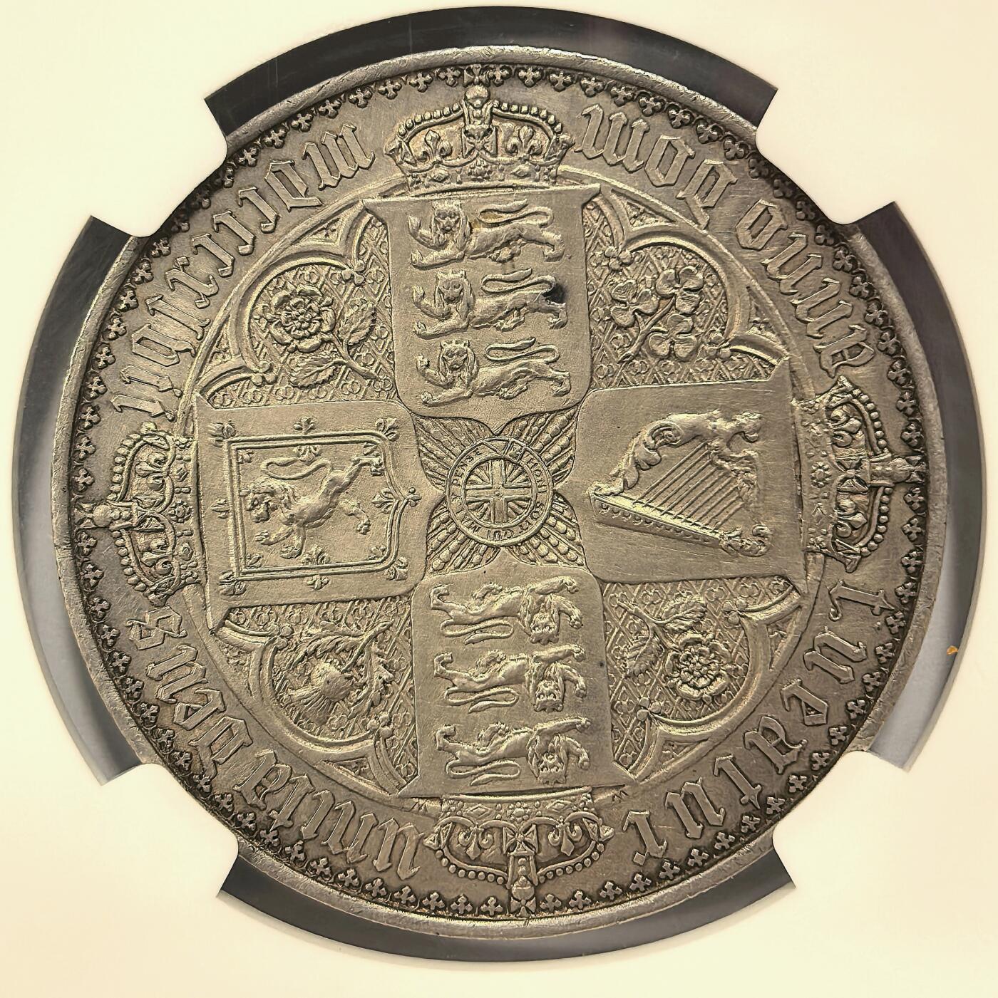 博洋堂“瑰宝之夜”第100期盛典专场（全场顺丰包邮） NGC PF58 英国1847年哥特克朗 名誉品 钱币中的“蒙娜丽莎” 底板干净 打制清晰 状态舒服