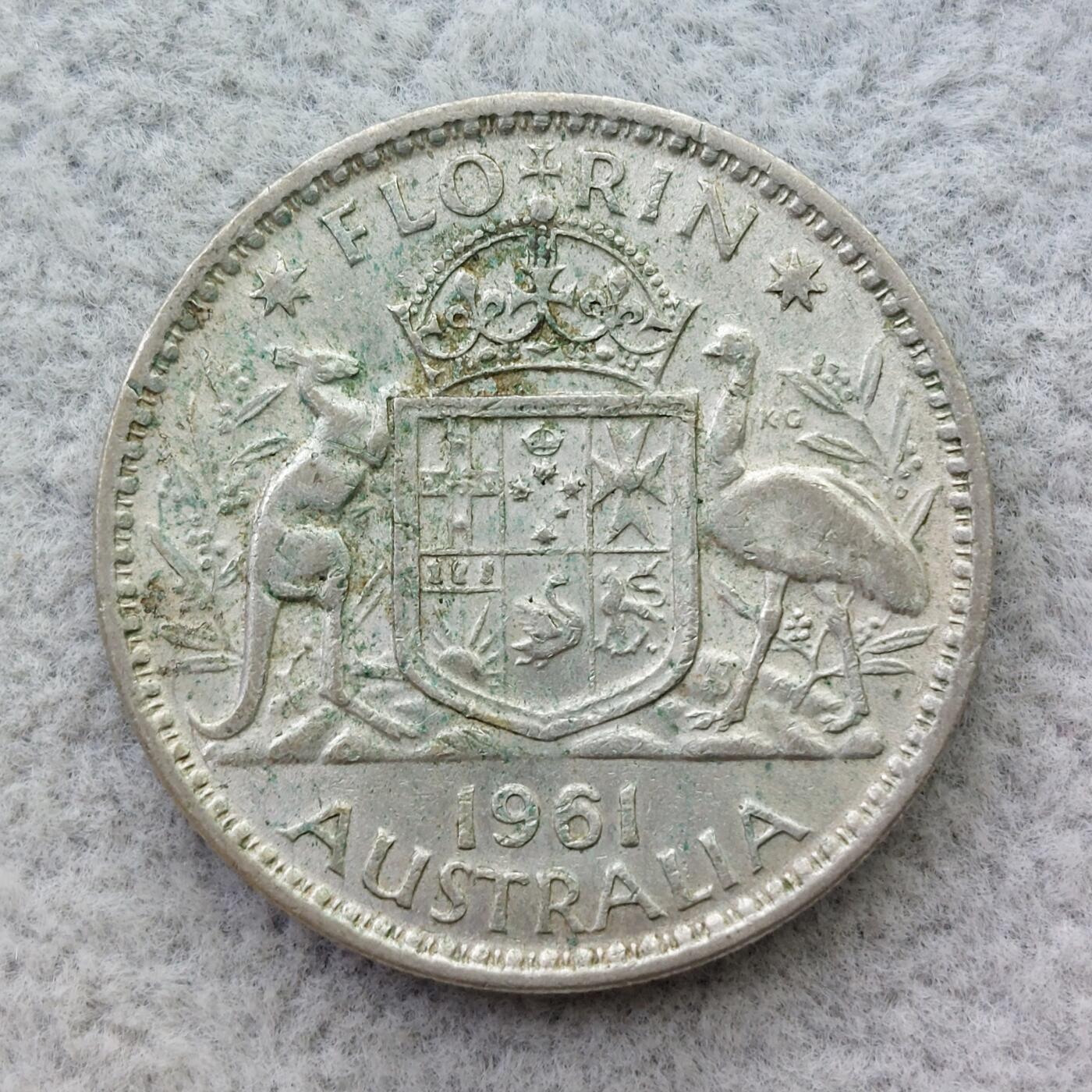 澳大利亚1961年伊丽莎白二世1佛罗林（2先令）银币