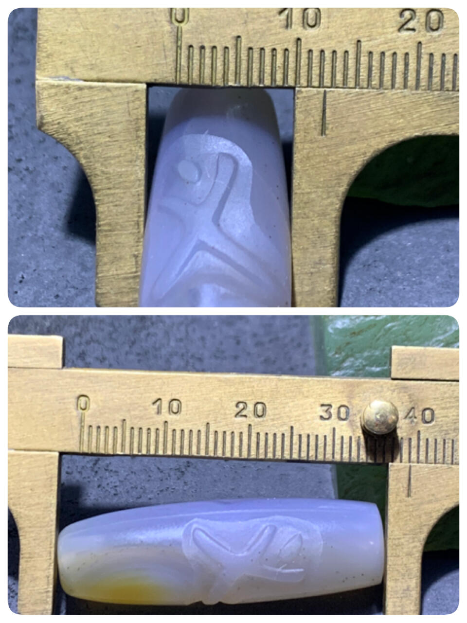 精美亚光高玉化巴西玛瑙手工俏色巧雕义字桶珠一个！