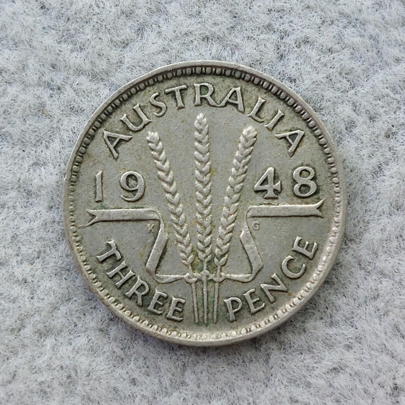 澳大利亚1948年乔治六世3便士银币