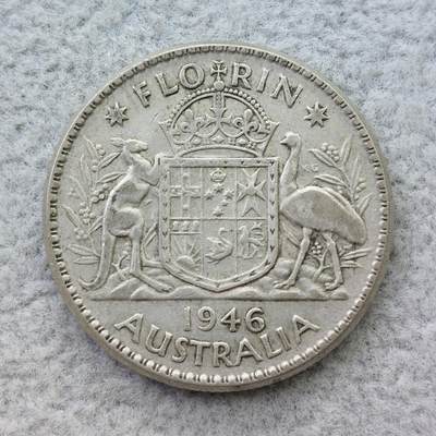 澳大利亚1946年乔治六世1佛罗林（2先令）银币 - 澳大利亚1946年乔治六世1佛罗林（2先令）银币