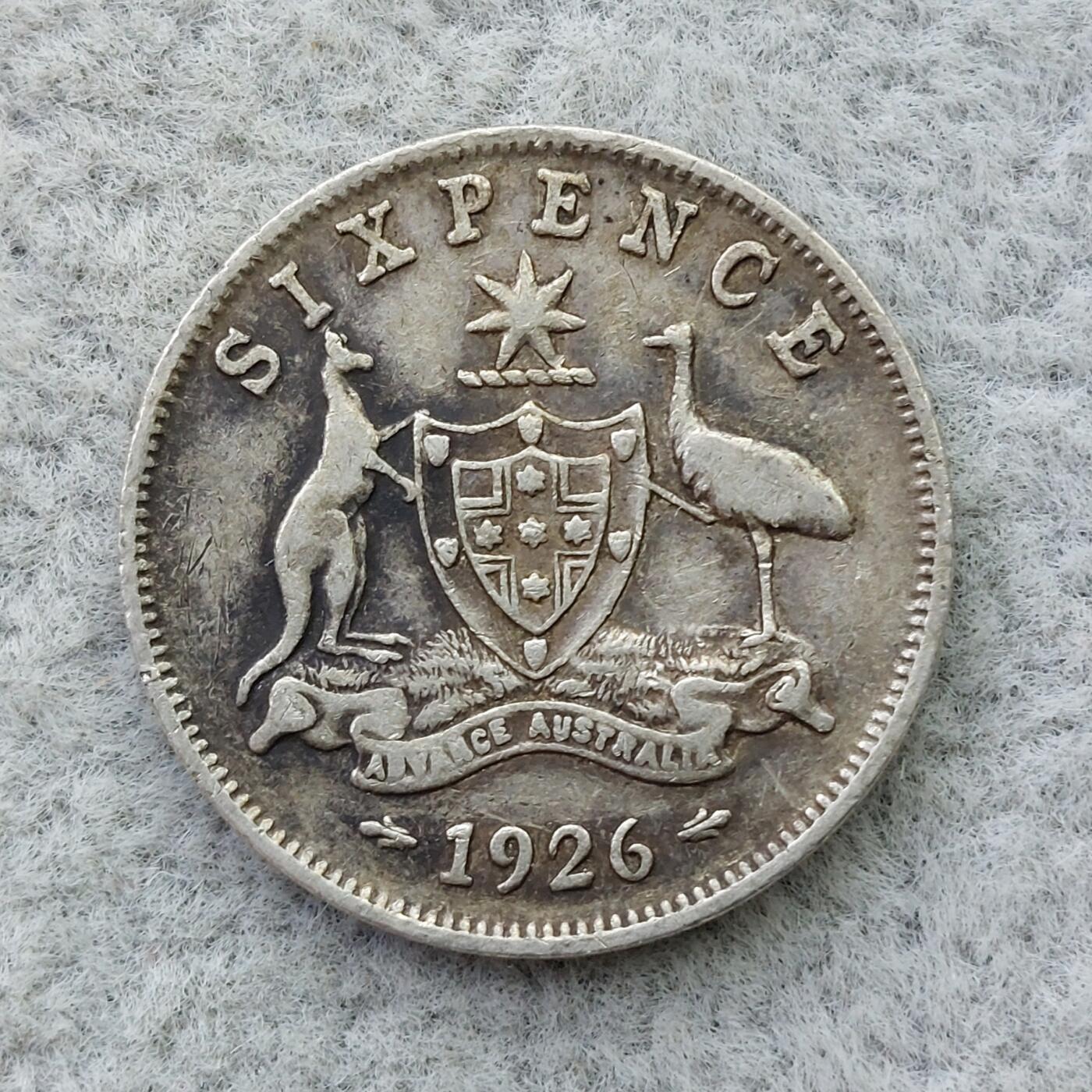 澳大利亚1926年乔治五世6便士银币