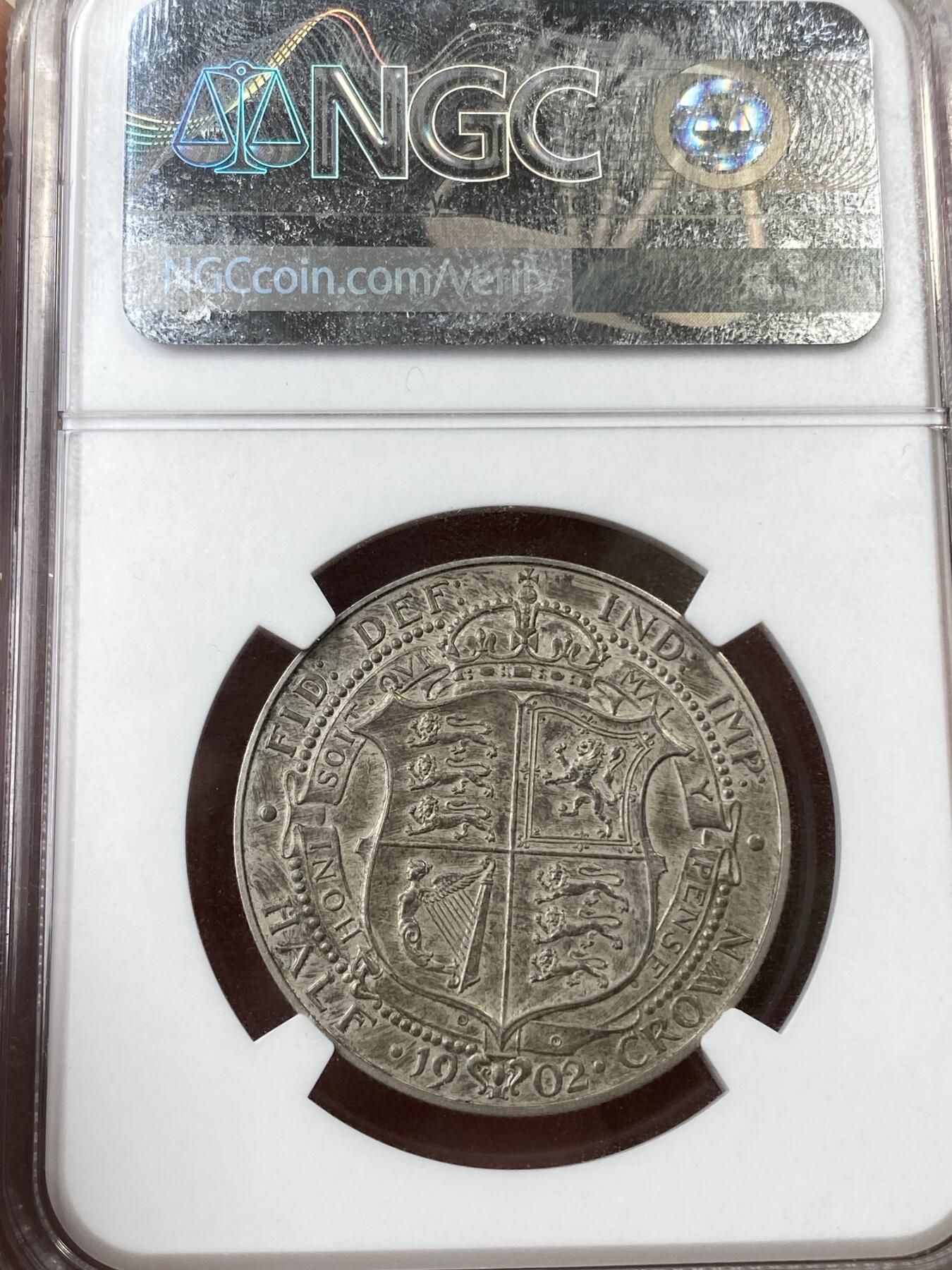 万国钱币拍卖第037期 NGC PF62 1902英国爱德华七世精制半克朗 磨砂工艺 原味状态