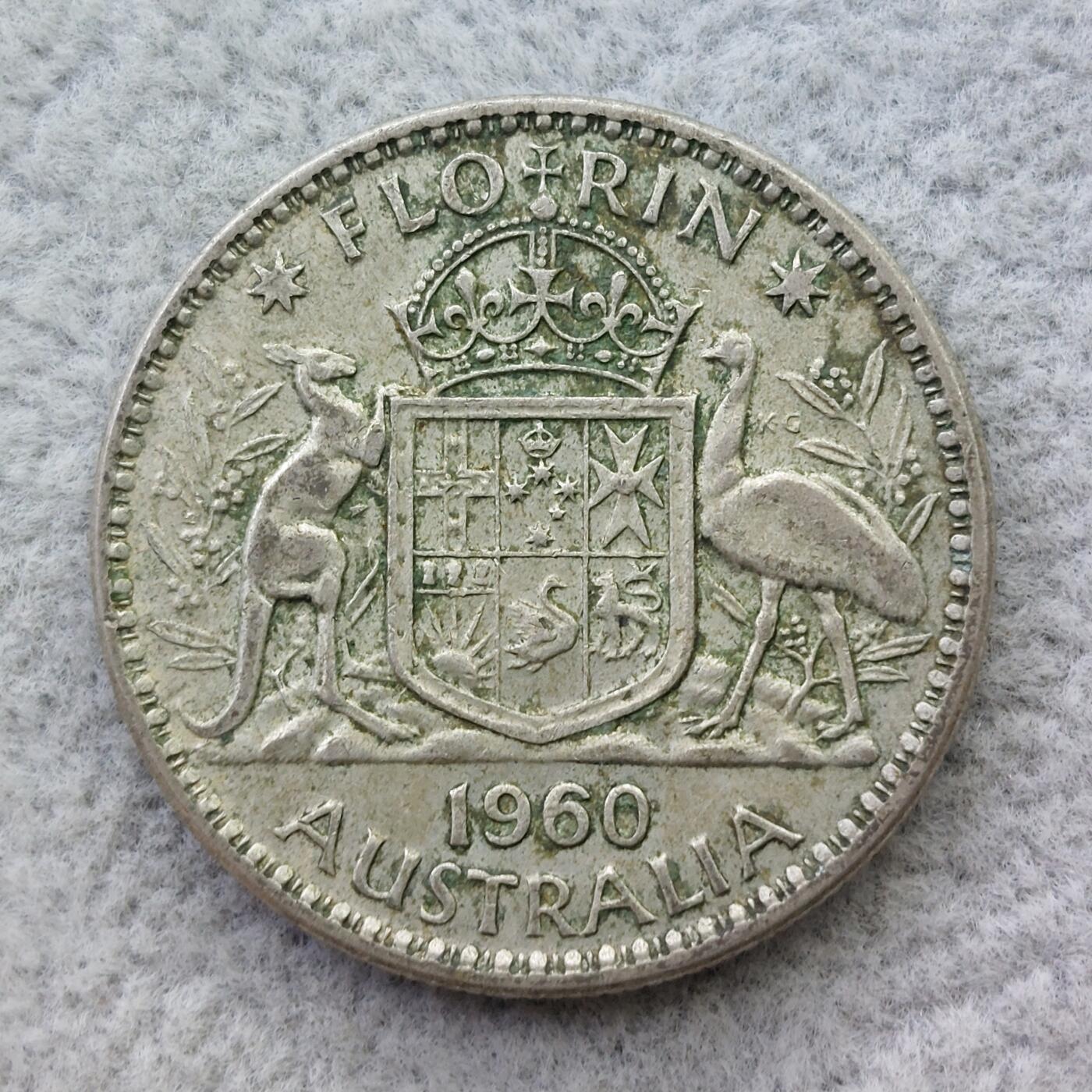 澳大利亚1960年伊丽莎白二世1佛罗林（2先令）银币