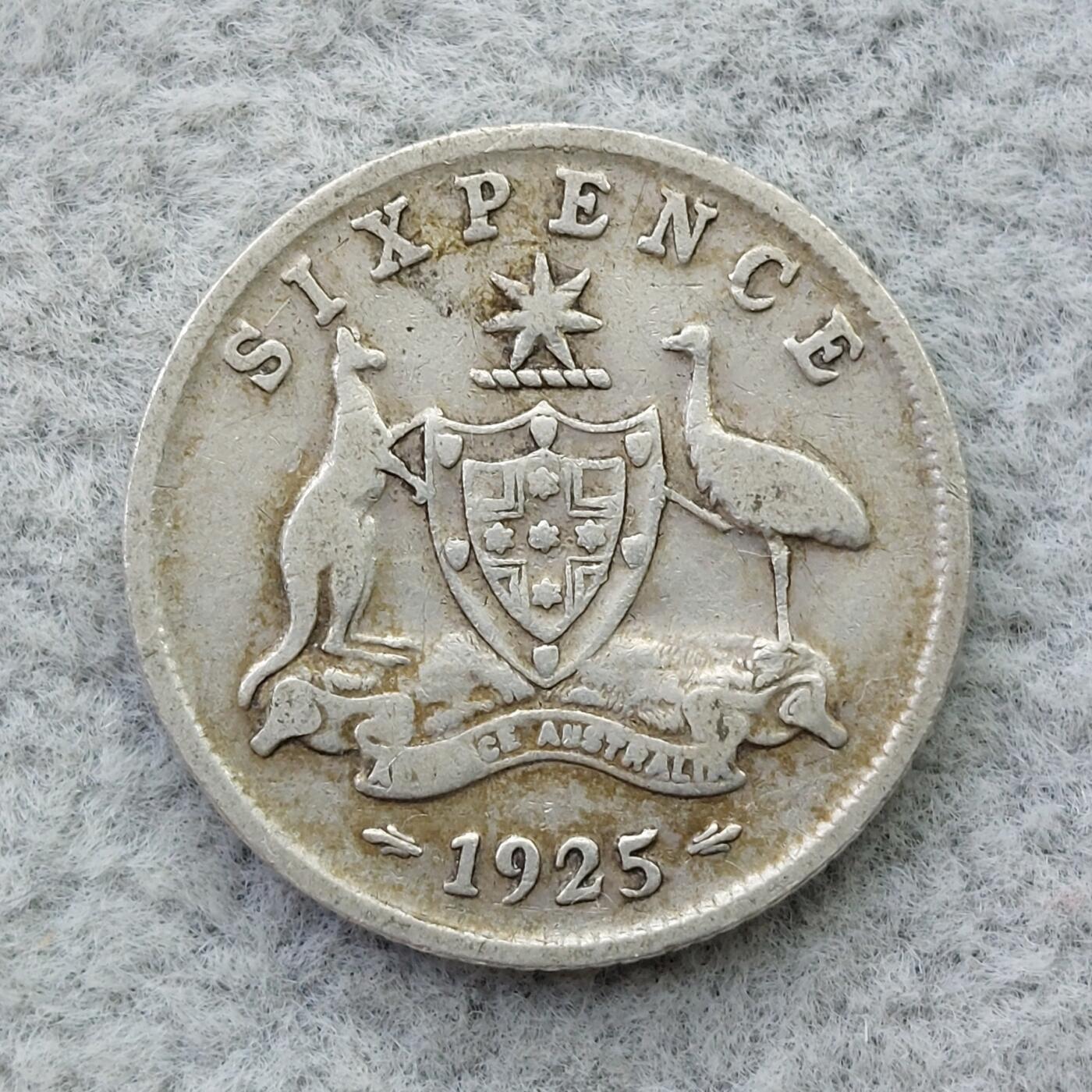 澳大利亚1925年乔治五世6便士银币