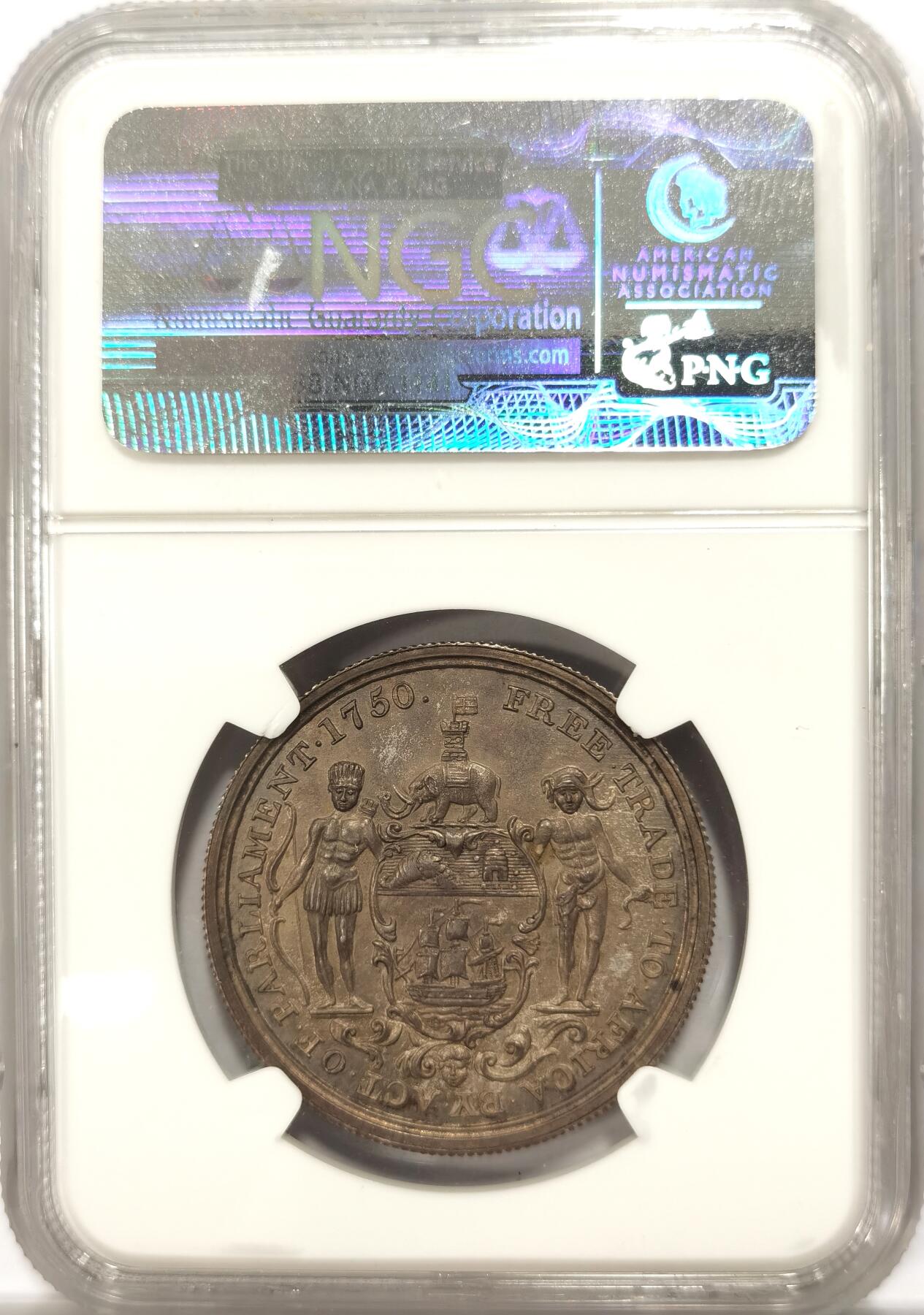 博洋堂“瑰宝之夜”第100期盛典专场（全场顺丰包邮） NGC PF62 黄金海岸1818年1阿基，REMICK雷米克旧藏，均匀的铁灰色包浆，英殖名誉品