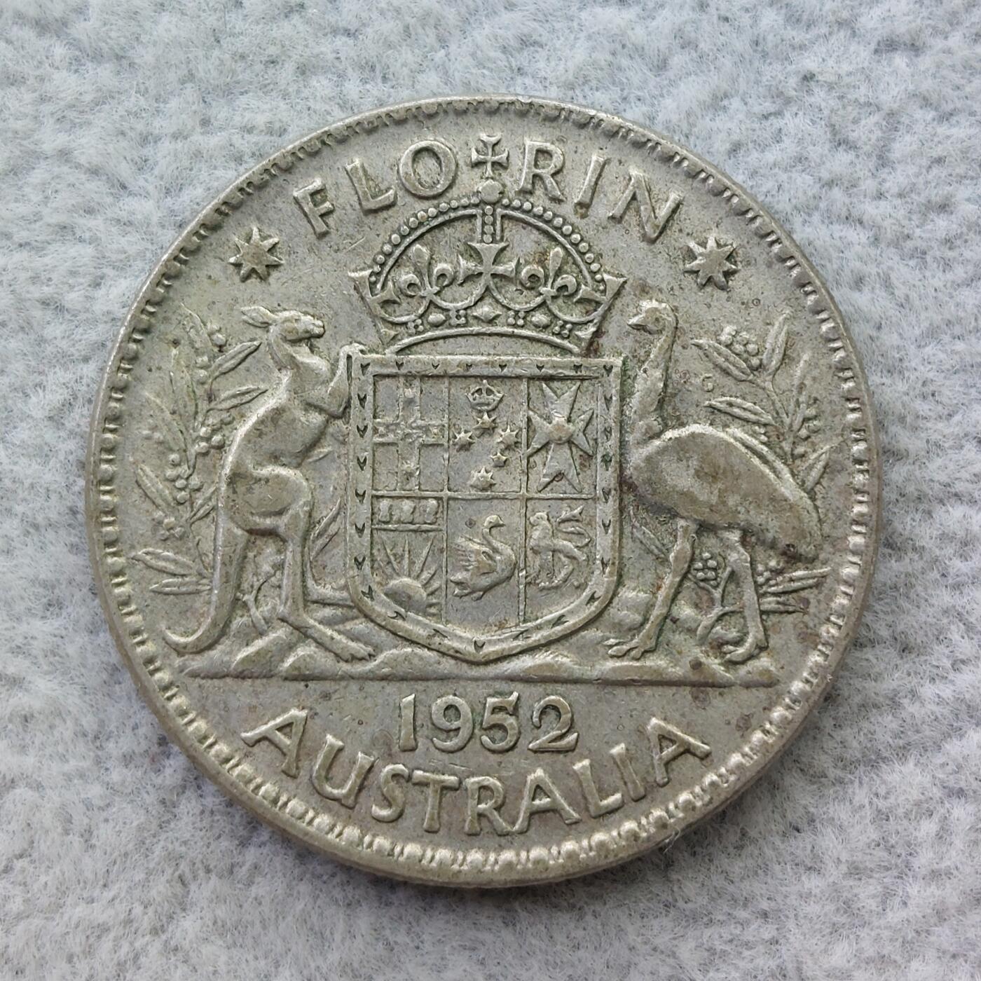 澳大利亚1952年乔治六世1佛罗林（2先令）银币