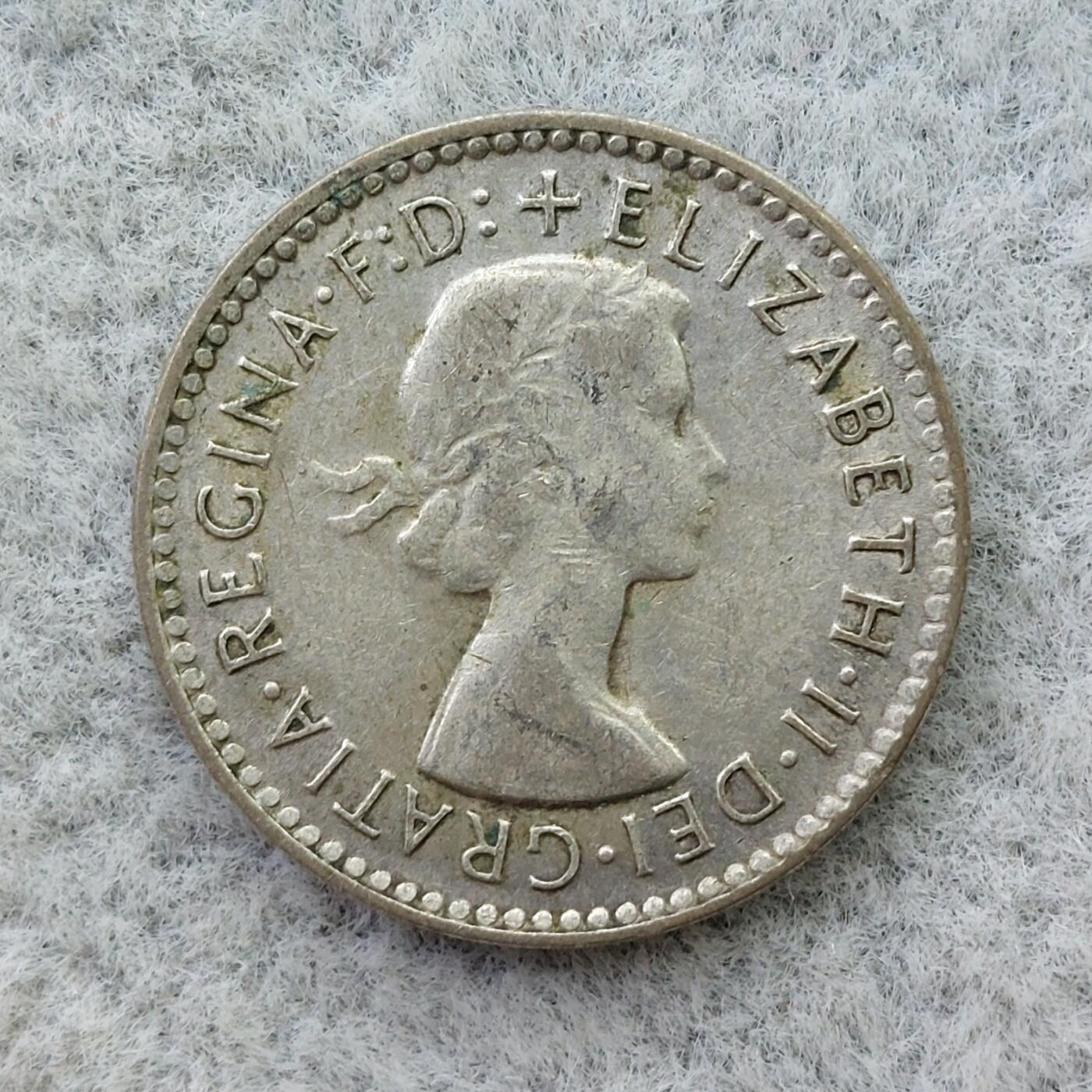 澳大利亚1958年伊丽莎白二世3便士银币