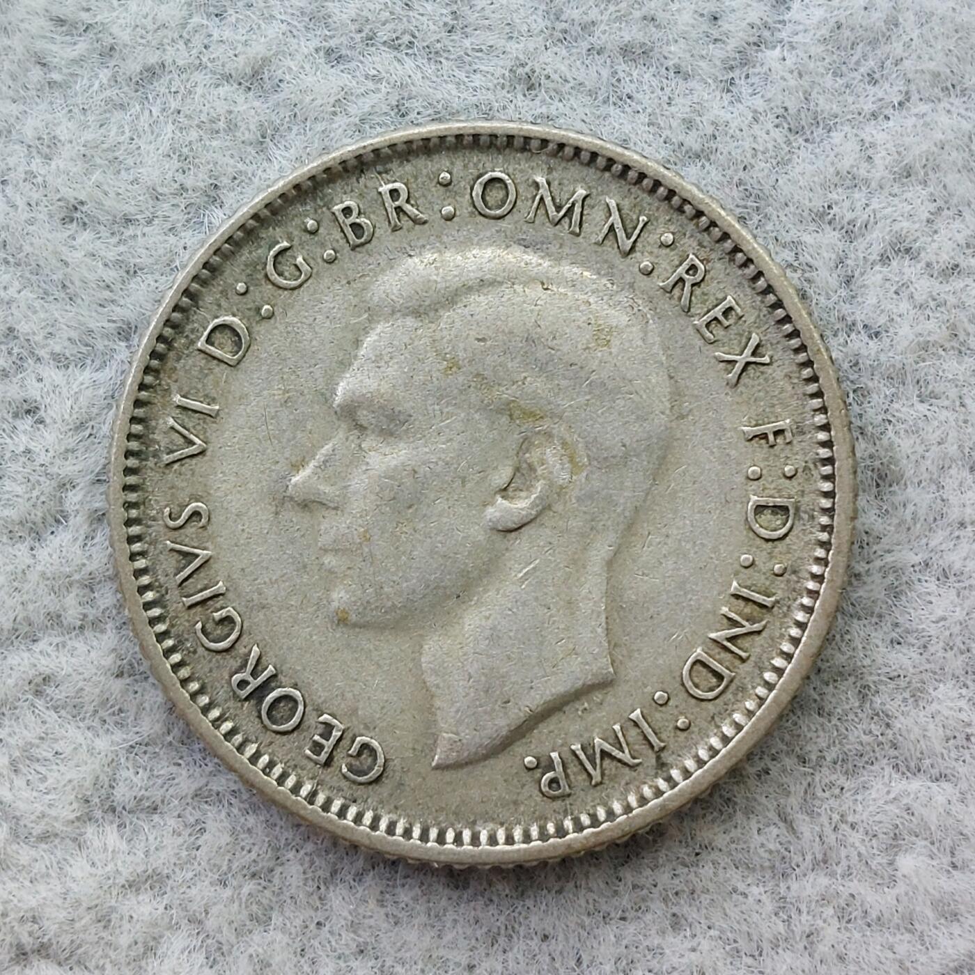 澳大利亚1946年乔治六世6便士银币