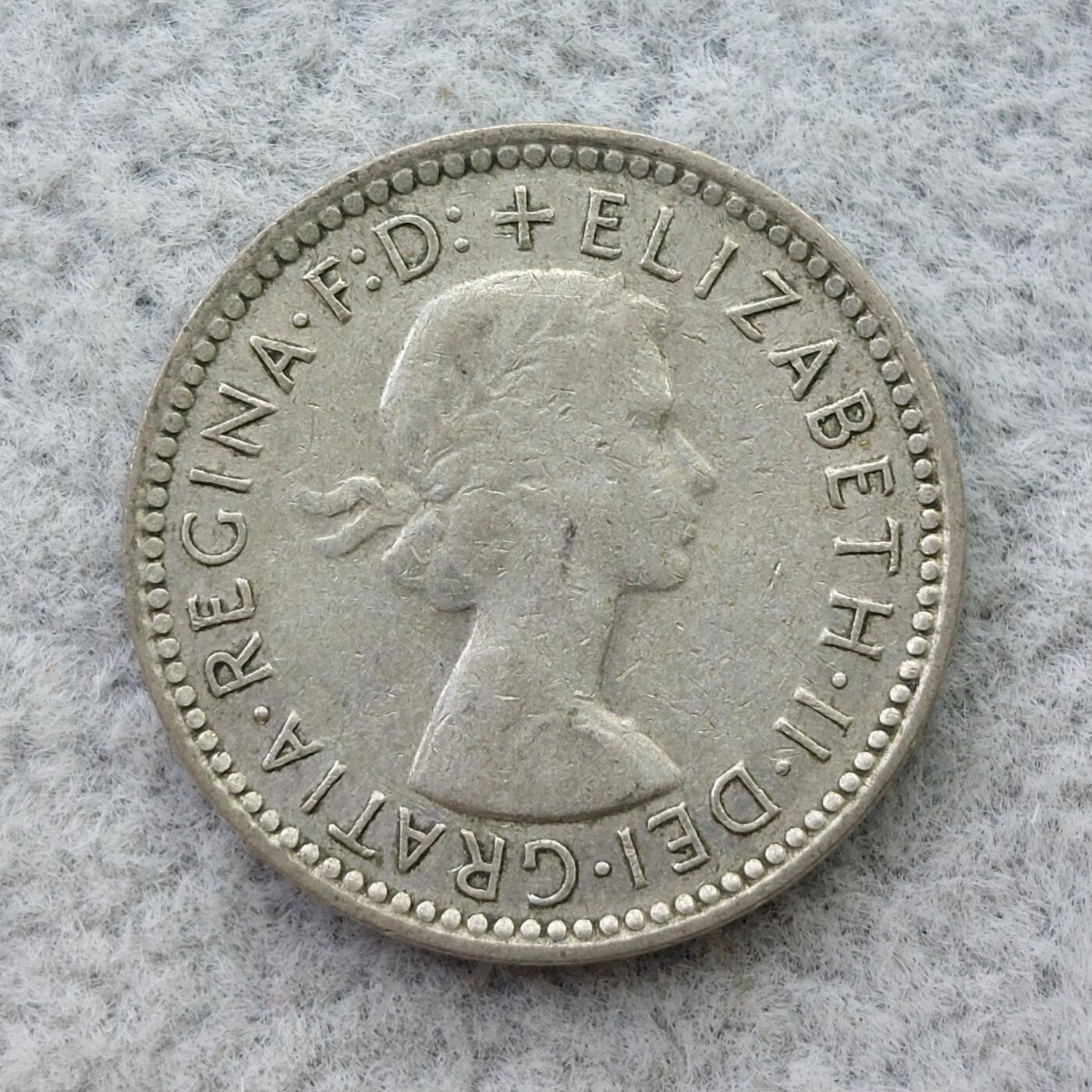 澳大利亚1960年伊丽莎白二世6便士银币
