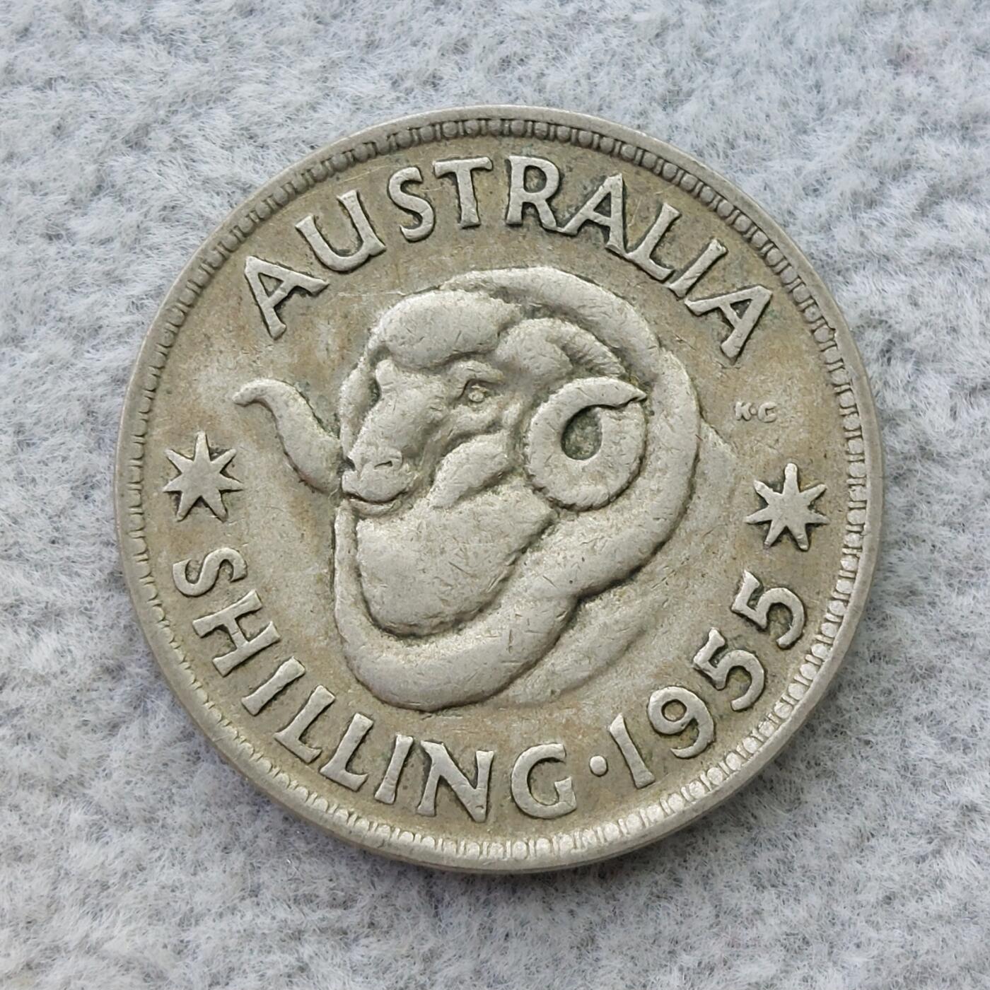 澳大利亚1955年伊丽莎白二世1先令银币