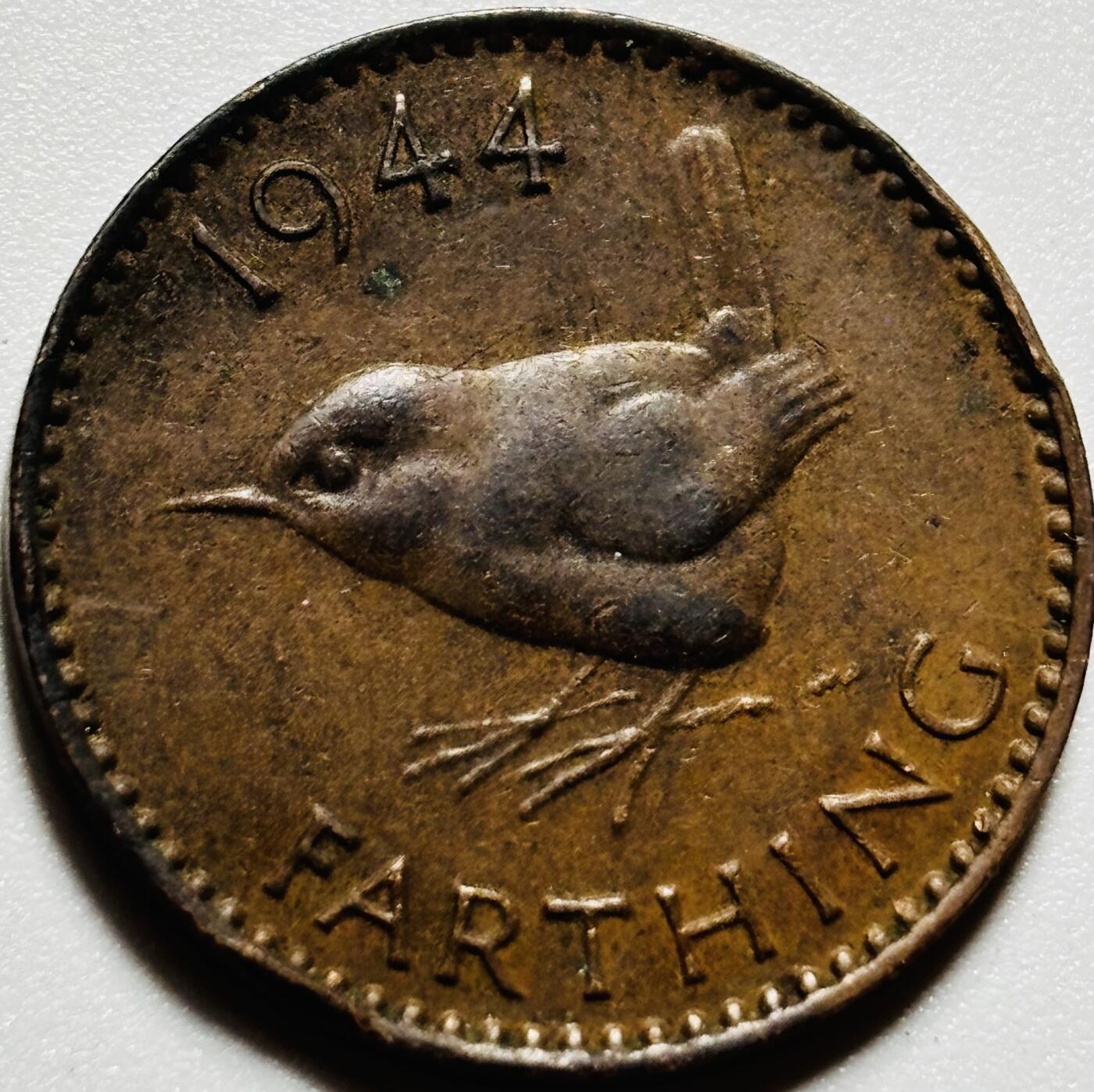 文馨钱币收藏第187 场 巧克力美品 1944 年英国乔6 版法新铜币