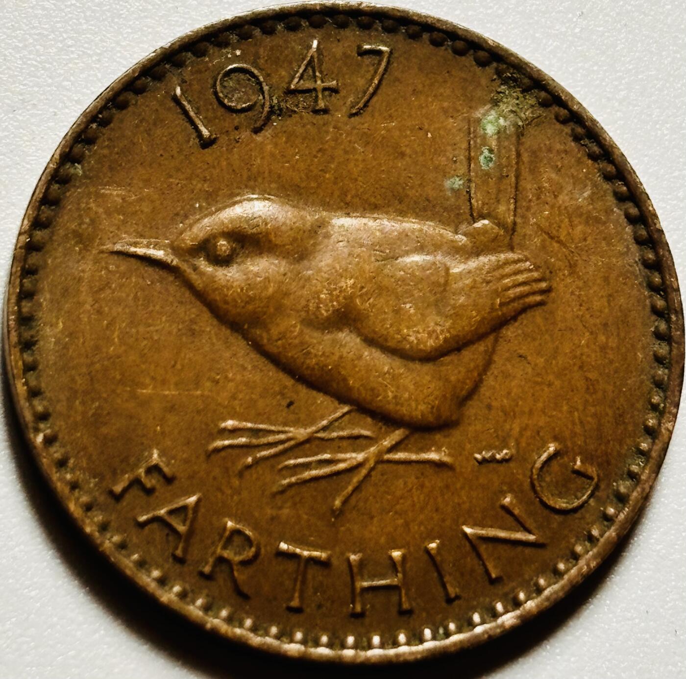 文馨钱币收藏第187 场 巧克力美品 1947 年英国乔6 版法新铜币