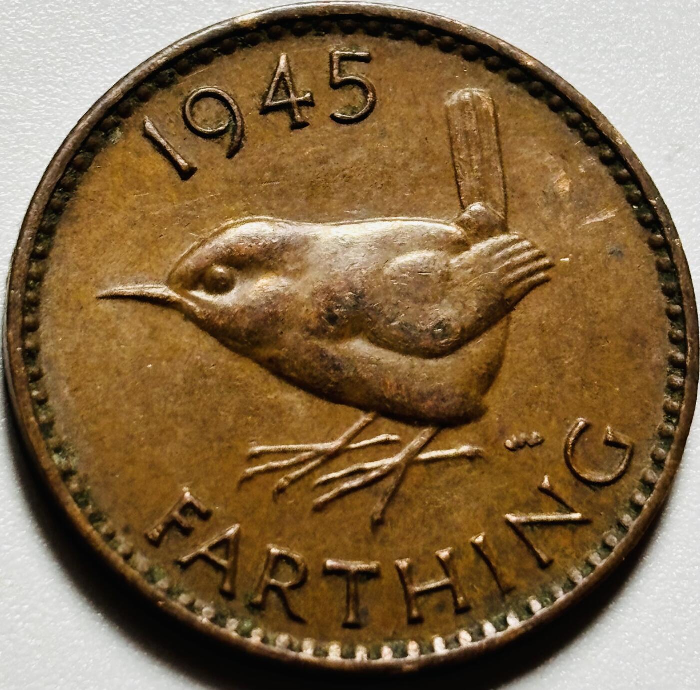 文馨钱币收藏第187 场 巧克力美品 1945 年英国乔6 版法新铜币
