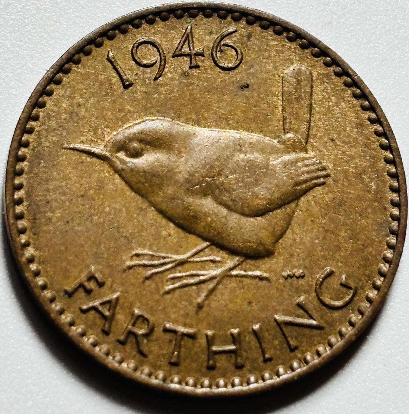 文馨钱币收藏第187 场 巧克力美品 1946 年英国乔6 版法新铜币