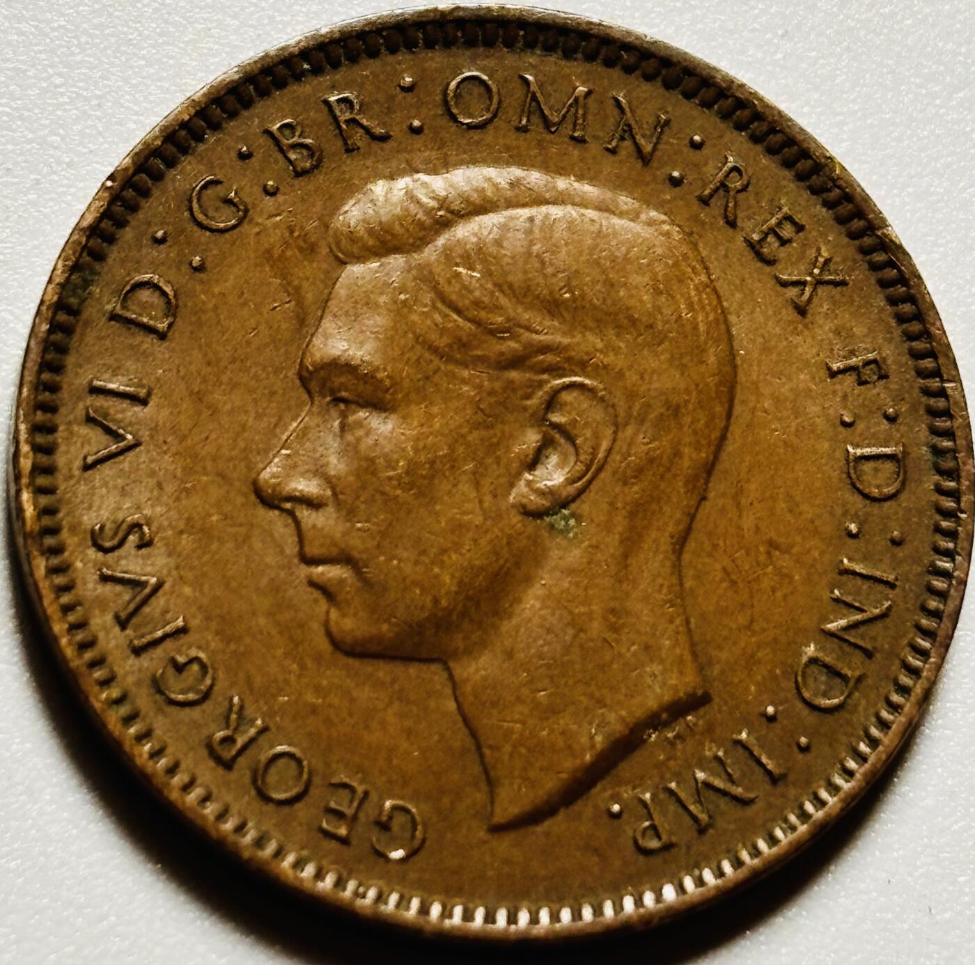 文馨钱币收藏第187 场 巧克力美品 1947 年英国乔6 版法新铜币