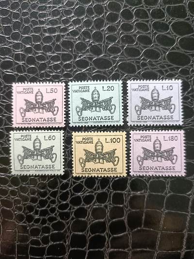 135外国邮票 梵蒂冈 1968年 罗马教皇徽志 欠资 6全 雕刻版 新票 - 135外国邮票 梵蒂冈 1968年 罗马教皇徽志 欠资 6全 雕刻版 新票