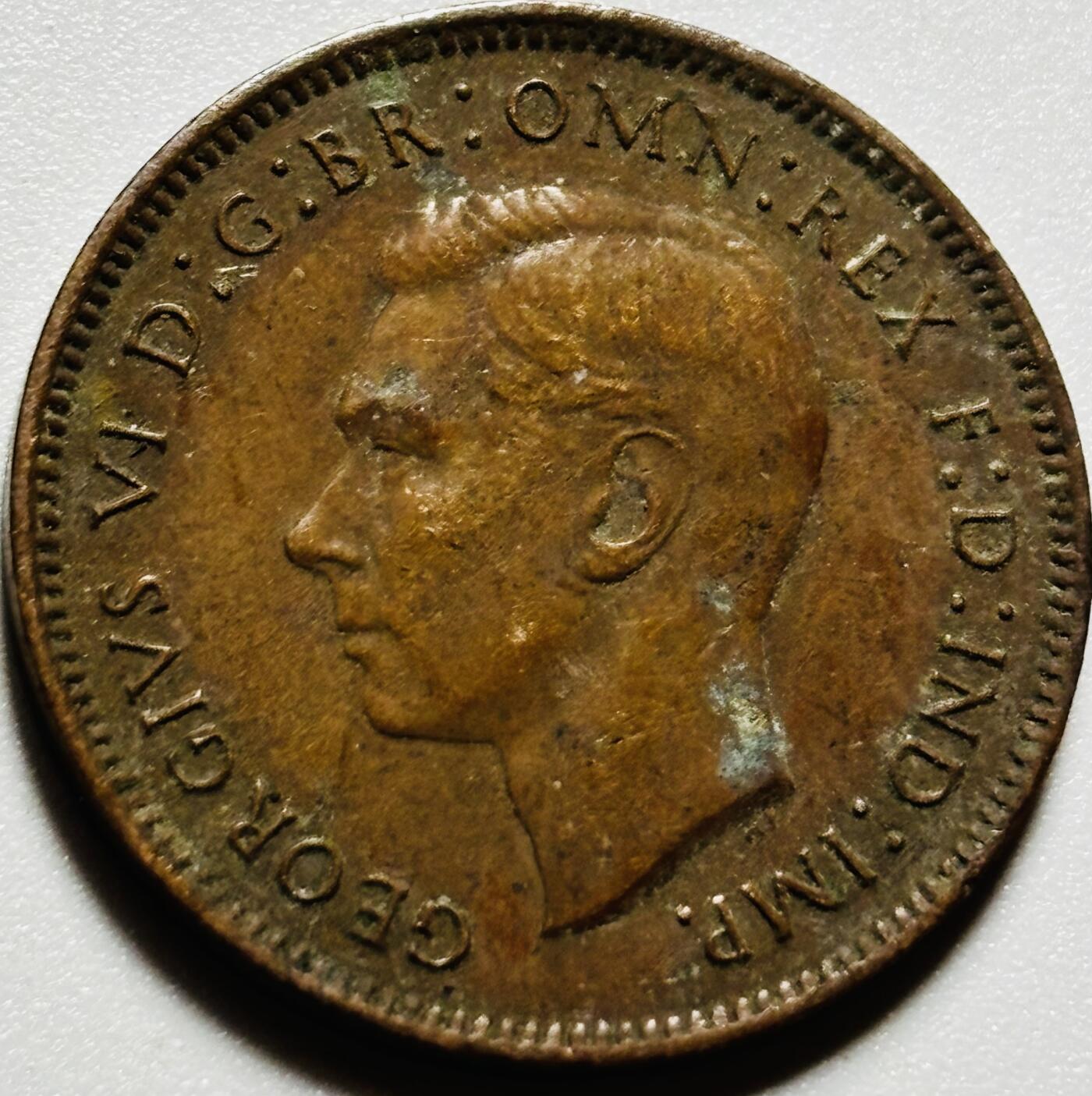 文馨钱币收藏第187 场 巧克力美品 1941 年英国乔6 版法新铜币