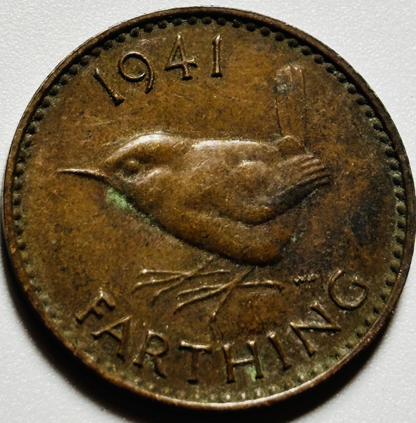 文馨钱币收藏第187 场 巧克力美品 1941 年英国乔6 版法新铜币