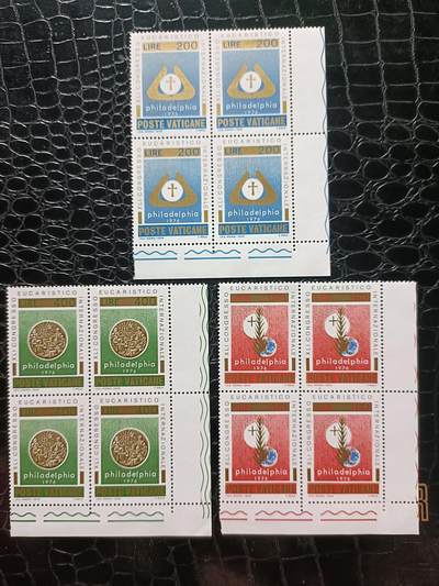 77外国邮票 梵蒂冈1976圣餐大会3全 新票 可选四方联 - 77外国邮票 梵蒂冈1976圣餐大会3全 新票 可选四方联