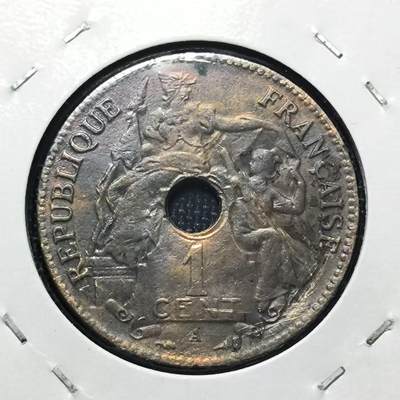 KK钱币收藏小铺  第174期 2月预留时间 每日一拍 周末发货 - 1901法属印支百分之一 早期年份厚实