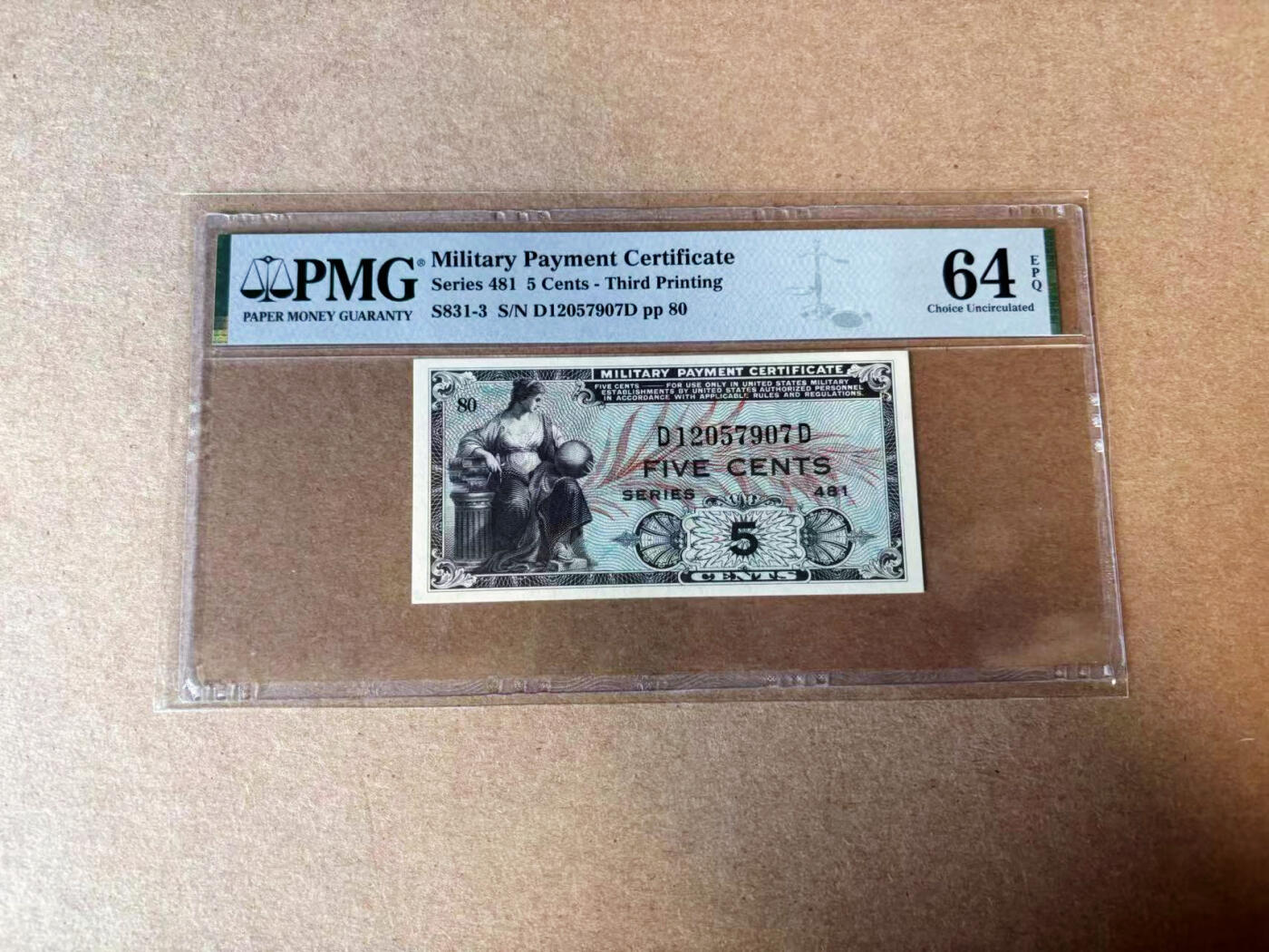 【Blue Auction】✨世界纸币精拍第582期【精】 美国 5美分军票 PMG64EPQ 