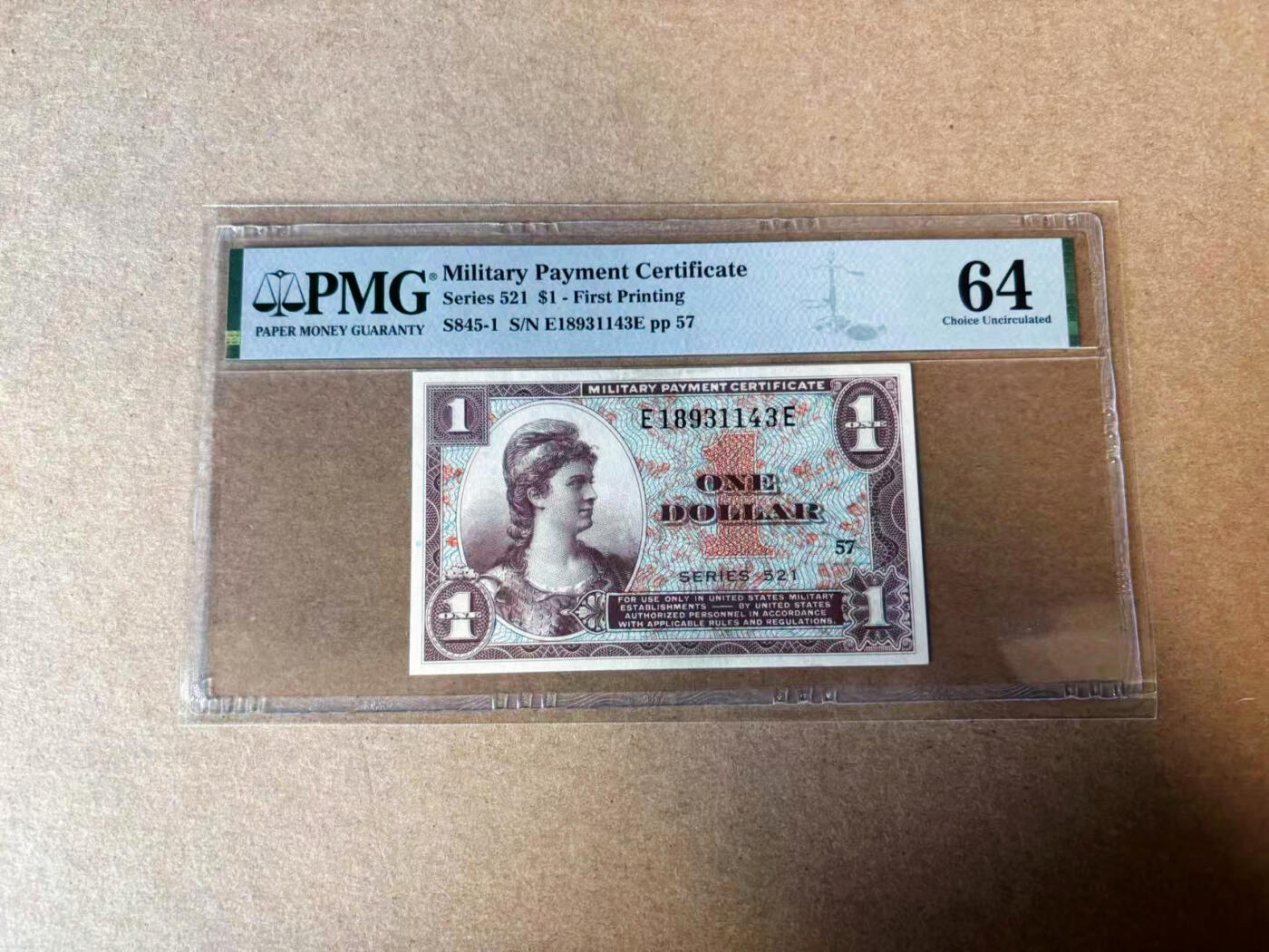 【Blue Auction】✨世界纸币精拍第582期【精】 美国1美金军票 PMG64 