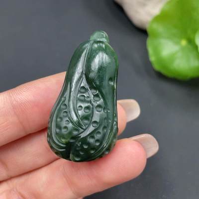 颜紫熹品牌和田玉福利专场第1期 - 新疆和田玉碧玉白菜（百财）吊坠