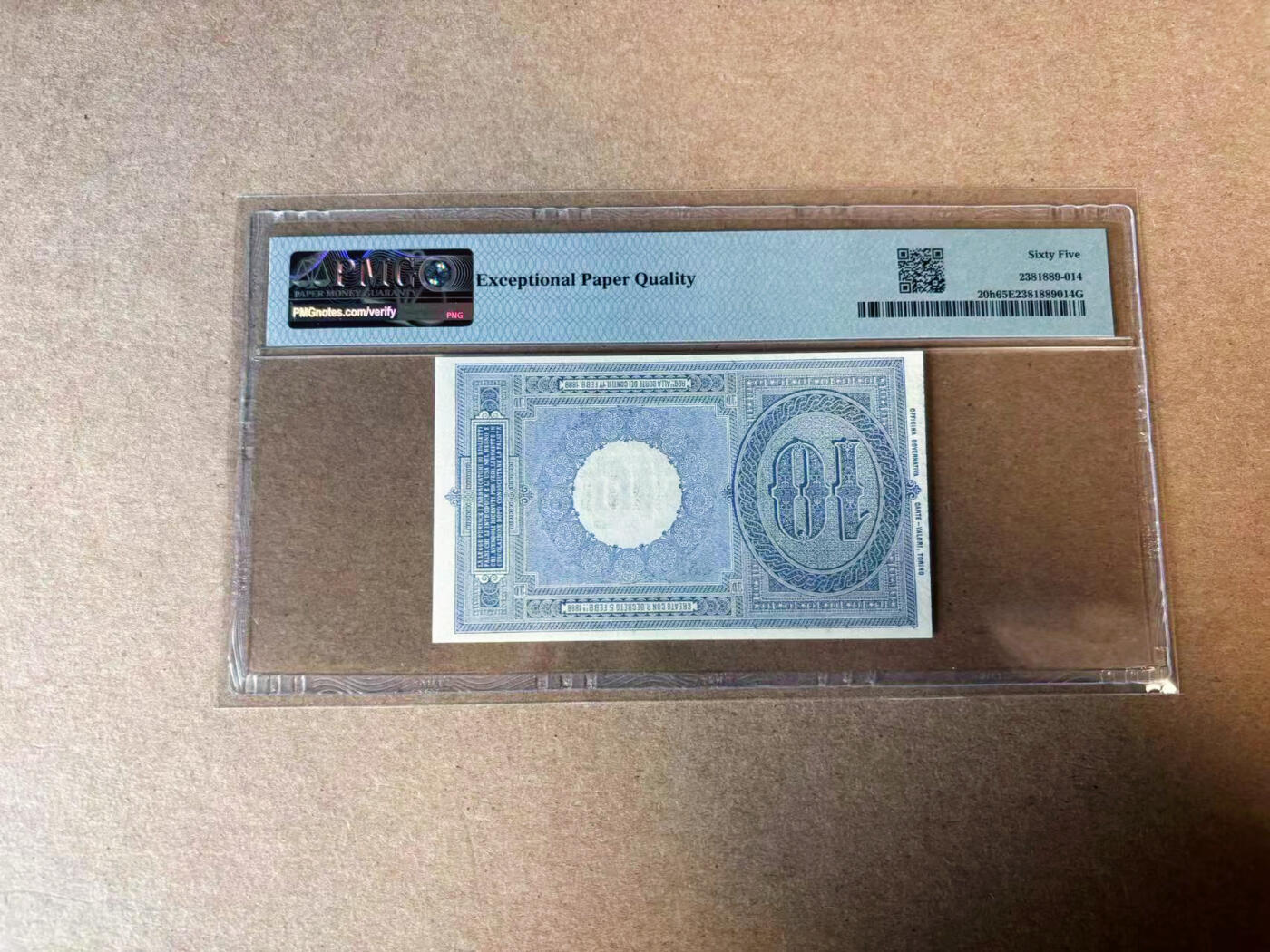 【Blue Auction】✨世界纸币精拍第582期【精】 意大利 1888年10里拉 PMG65EPQ 