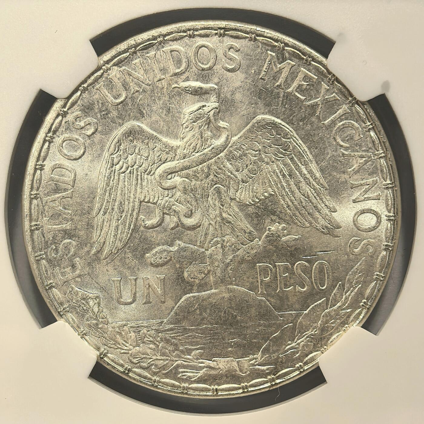 博洋堂世界钱币拍卖第102期（全场包邮） NGC MS64 墨西哥1913年女神骑马鹰洋1比索大银币，经典品种，63以上高分目前已经各大拍卖会难觅