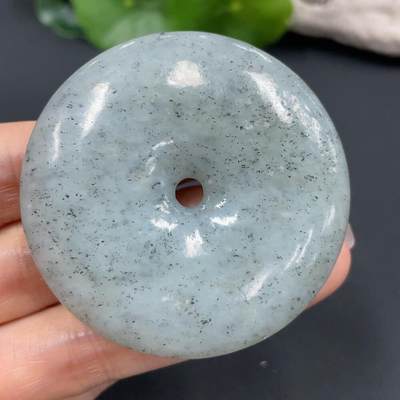 颜紫熹品牌和田玉福利专场第1期 - 新疆和田玉山料青花平安扣吊坠