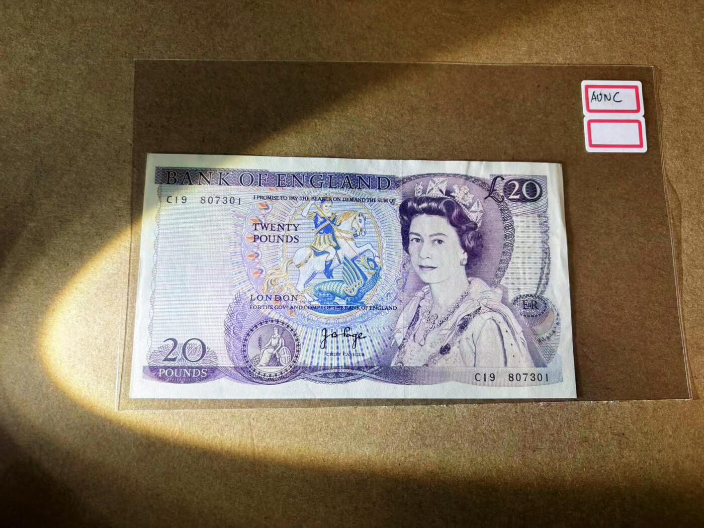 【Blue Auction】✨世界纸币精拍第582期【精】 英国 D序列20镑 AU品相