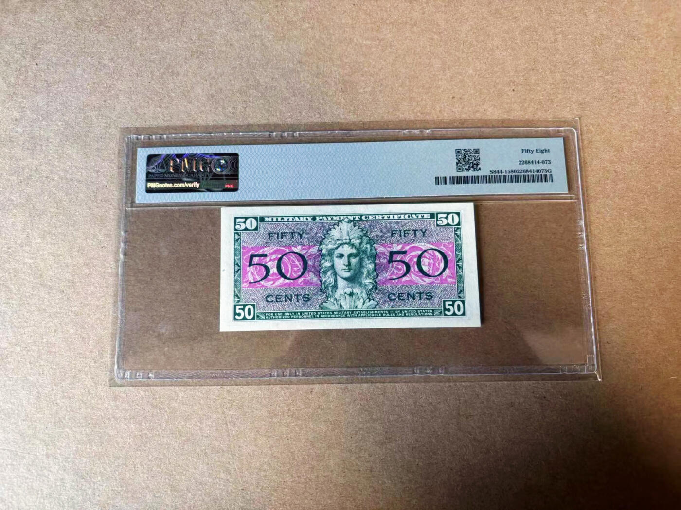 【Blue Auction】✨世界纸币精拍第582期【精】 美国50美分军票 PMG58